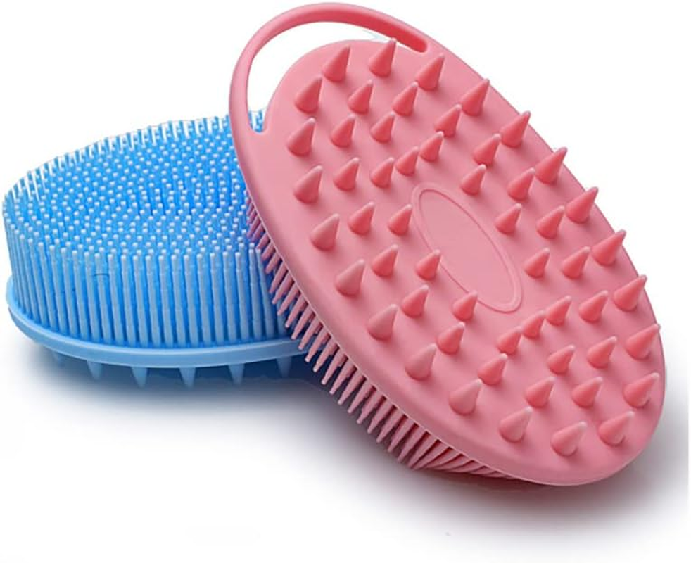 3Pcs Silicone Body Scrubber, 2-In-1 Shower Brush Shampoo Brush, Gentle Exfoliating Body Scrubber, Scalp Massager, Rich Foam, Long Lasting, Suitable for Sensitive Skin image number 6