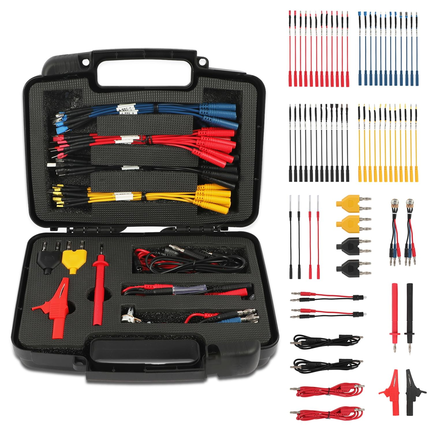 LINXINO 68Pcs Automotive Circuit Test Lead Kit, Multimeter Test Lead Assembly, Electrical Exhaust Cables, Automotive Kit with Terminals, Alligator Clip, Acicu Probe image number 3
