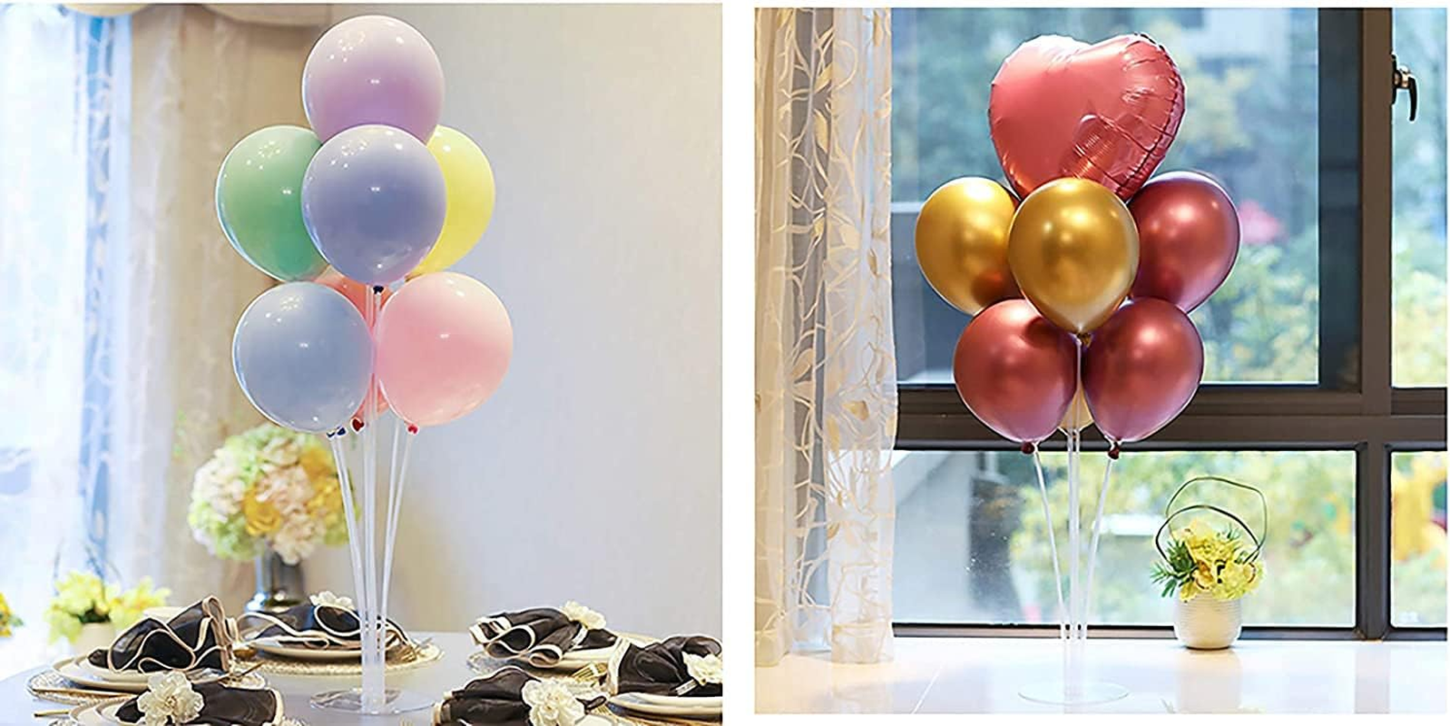 Table Balloon Stand Kit Table Decorations Balloons Tree Stand Base Party Table Desktop for Birthday, Baby Shower, Wedding, Graduation, Party Decorations - 4 Set image number 2