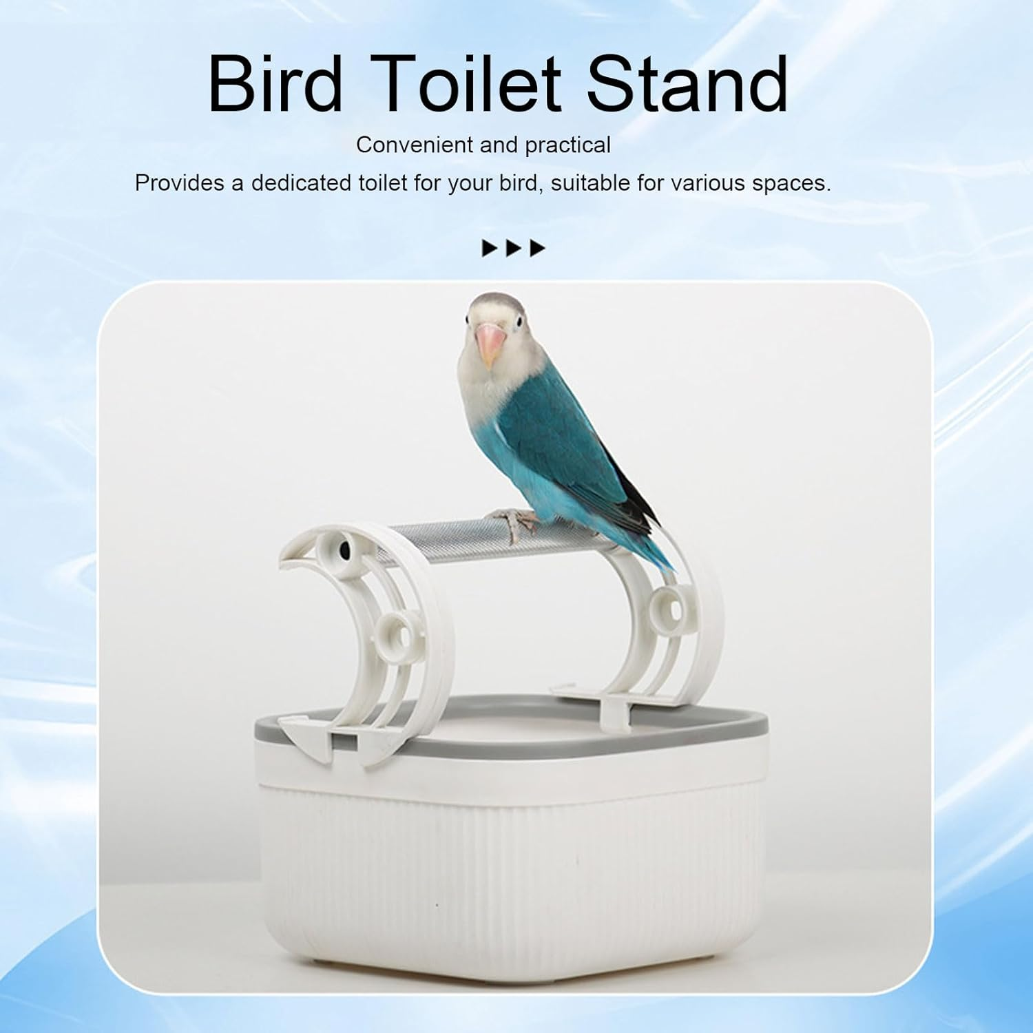 Tnfeeon Bird Toilet Stand Bird Potty Stand Loo with Removable Bucket for Small Medium Parakeets Cockatiels Aluminum Alloy Pole Easy Training Tool Modern Stylish Design image number 1