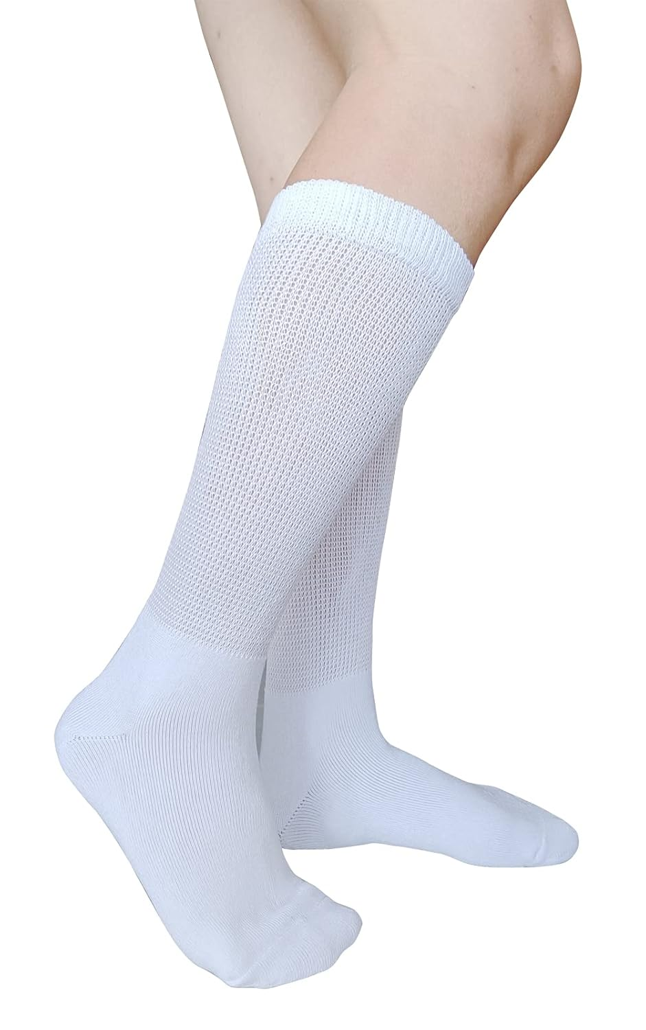 Replacement Sock Liner for Walking Boot or Walker Brace - Air Cam Walkers and Fracture Boot Orthopedics Socks Medical Mid Calves Sock (2 Pairs(White), One Size), 2 Pairs(White), One Size image number 3