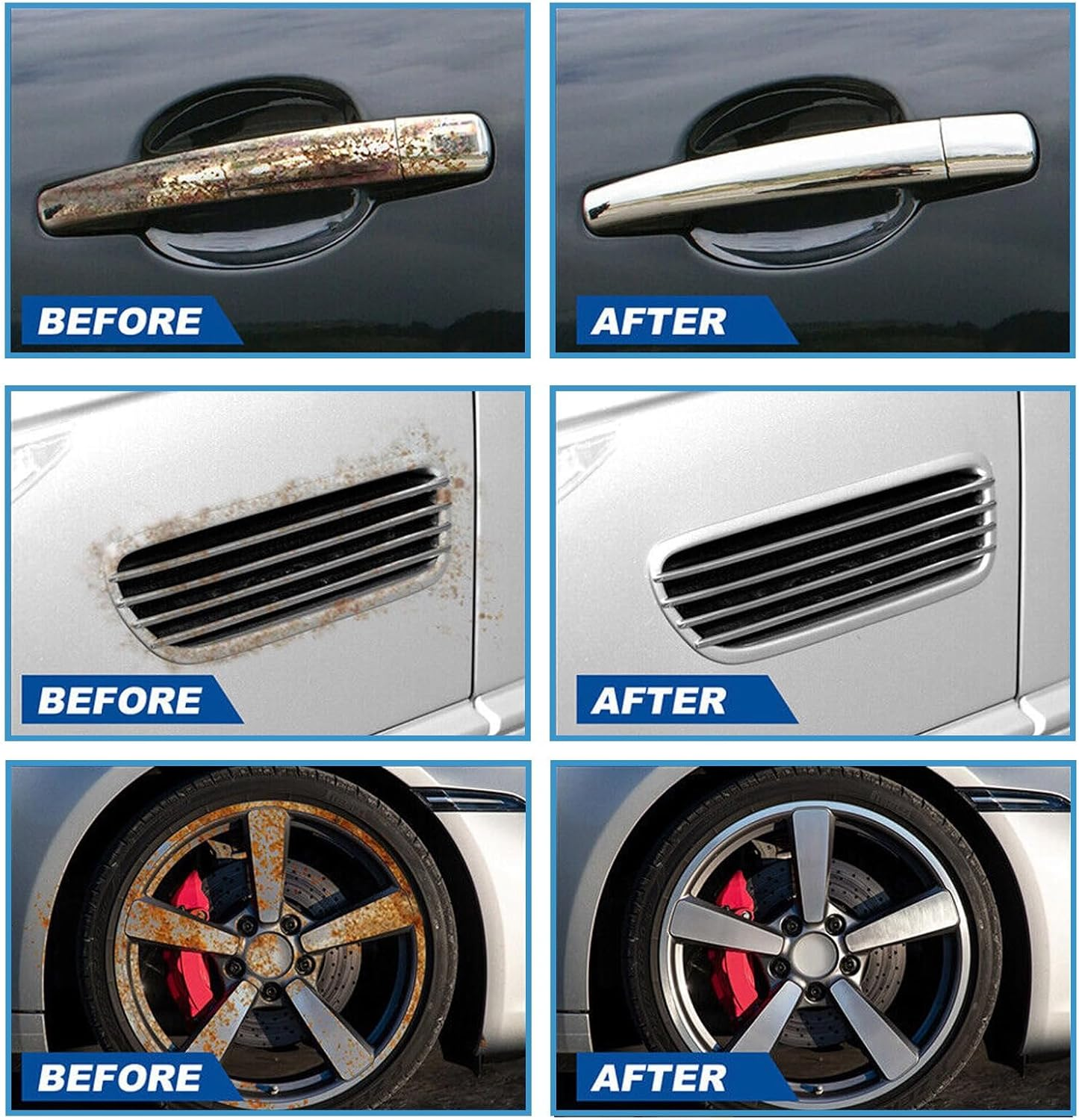 Car Rust & Iron Particle Remover Spray, Heavy Duty Rust Dissolver, Fast Acting Rust Remover Spray for Cars, Brake Dust, Wheels & Metal Tools, Chains, Stainless Steel, Multi-Surface Cleaner (2Pcs) - 2Pcs image number 2