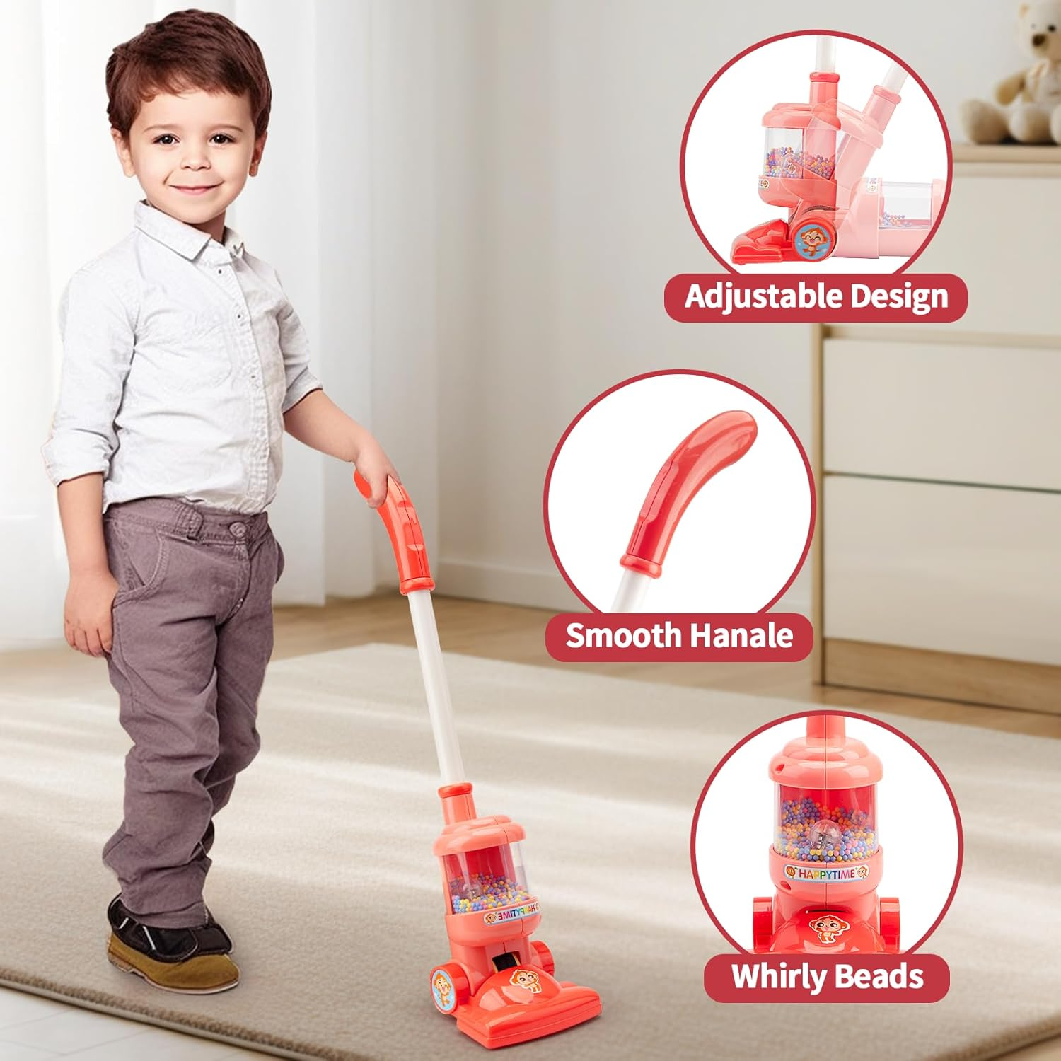 Kids Cleaning Toy Set ,8Pcstoddlers Cleaning Set Housekeeping Pretend Play Toy Cleaning Set,Kids Broom and Vacuum Cleaner for Ages 3+ Boys Girls image number 1