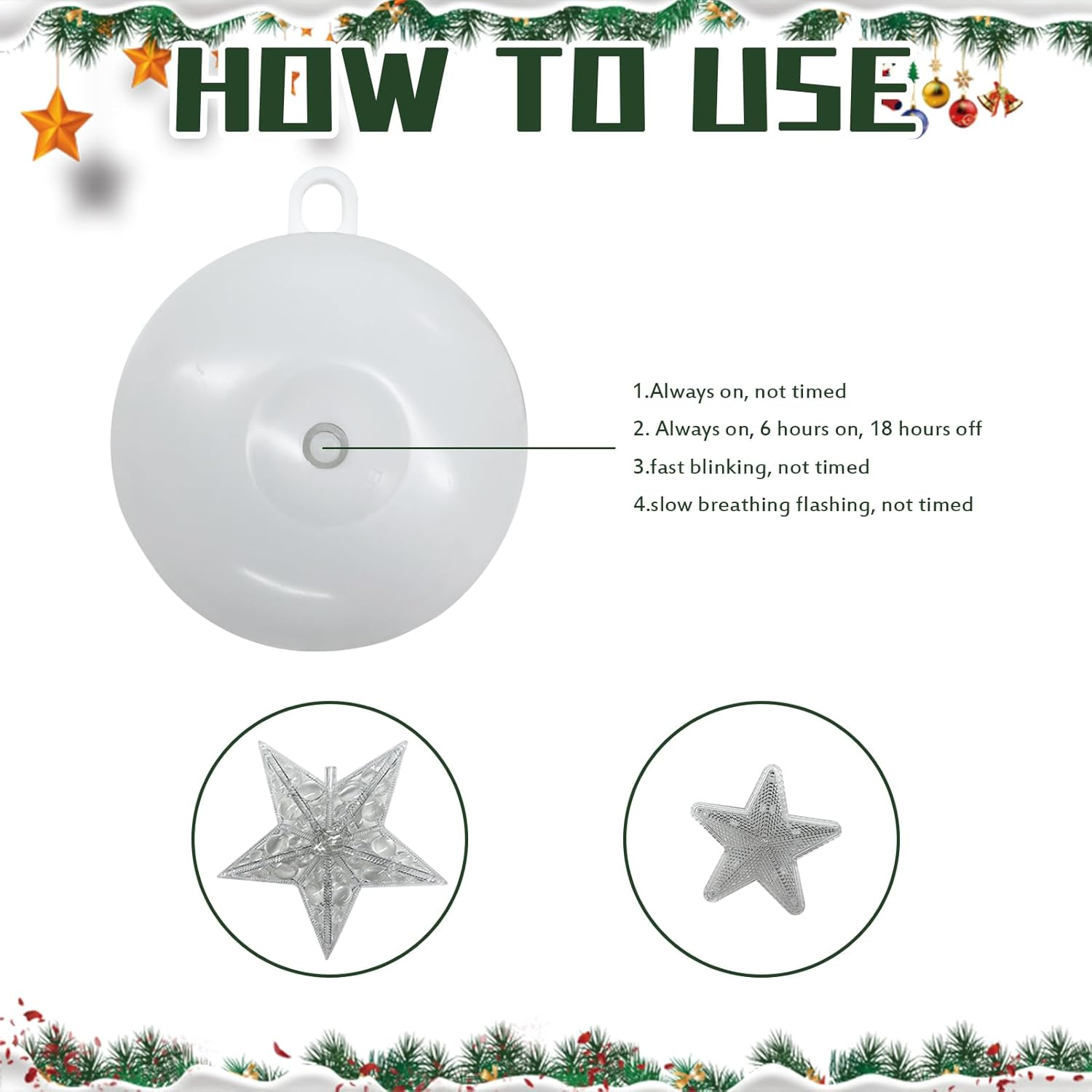LED Star Christmas Lights, Pack of 3 LED Christmas Decoration Indoor with Timer, 4 Modes, Christmas Decoration Window Illuminated with Suction Cups, Christmas Star Window Fairy Lights for Christmas image number 2