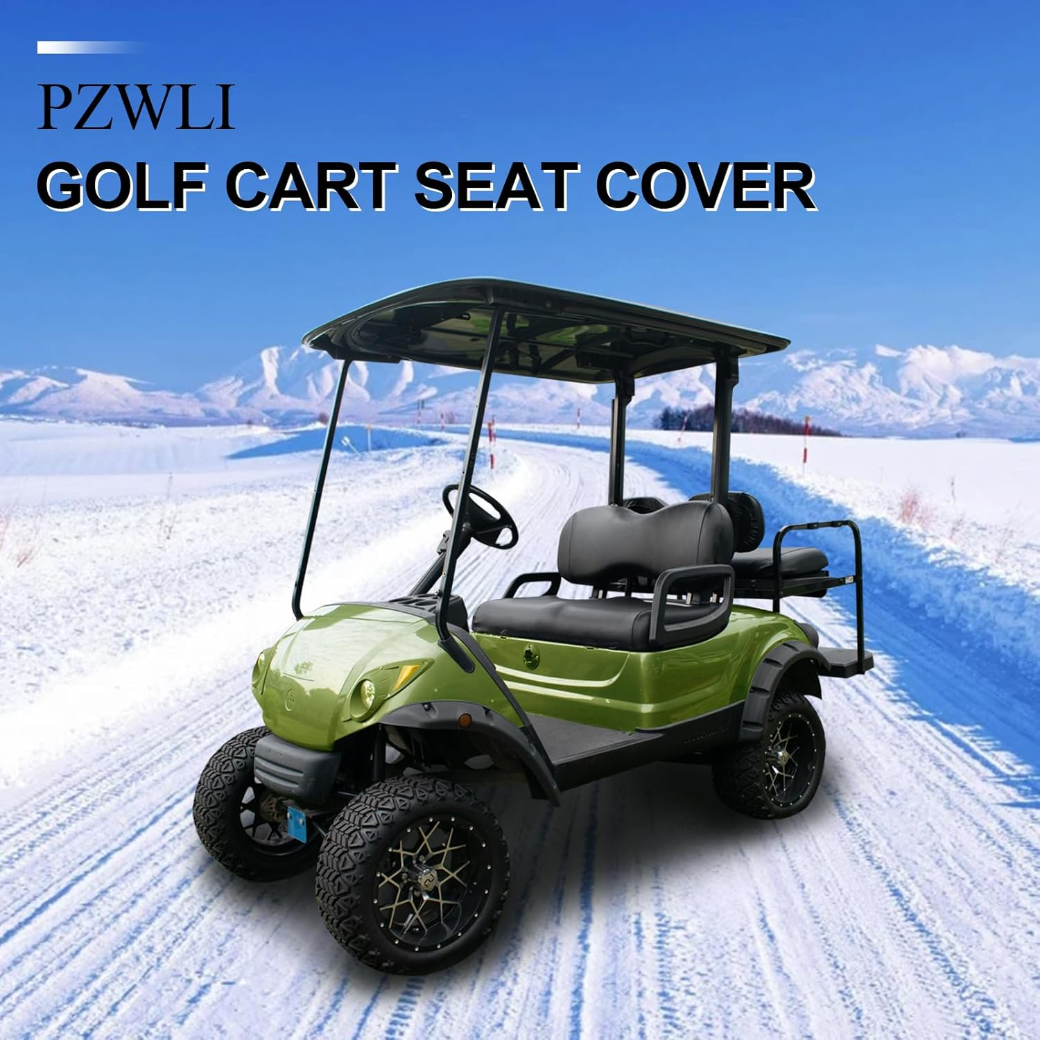 Golf Cart Front Seat Covers for Yamaha Drive/Drive 2 Original Regular Seat Cushion,No Stapler,Smooth and Simple Style, Golf Cart Vinyl Waterproof Replacement Seat Cover,(Black) - For Club Car Precedent Front And Rear Seat image number 3