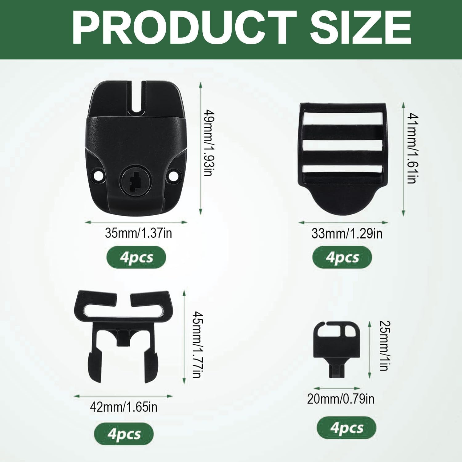 Kaoruo 4PCS Spa Hot Tub Cover Clips &ndash; Replacement Cover Latch Repair Kit with Key & Screws, Locking Clip Hardware Accessories for Hot Tub Cover Straps image number 5