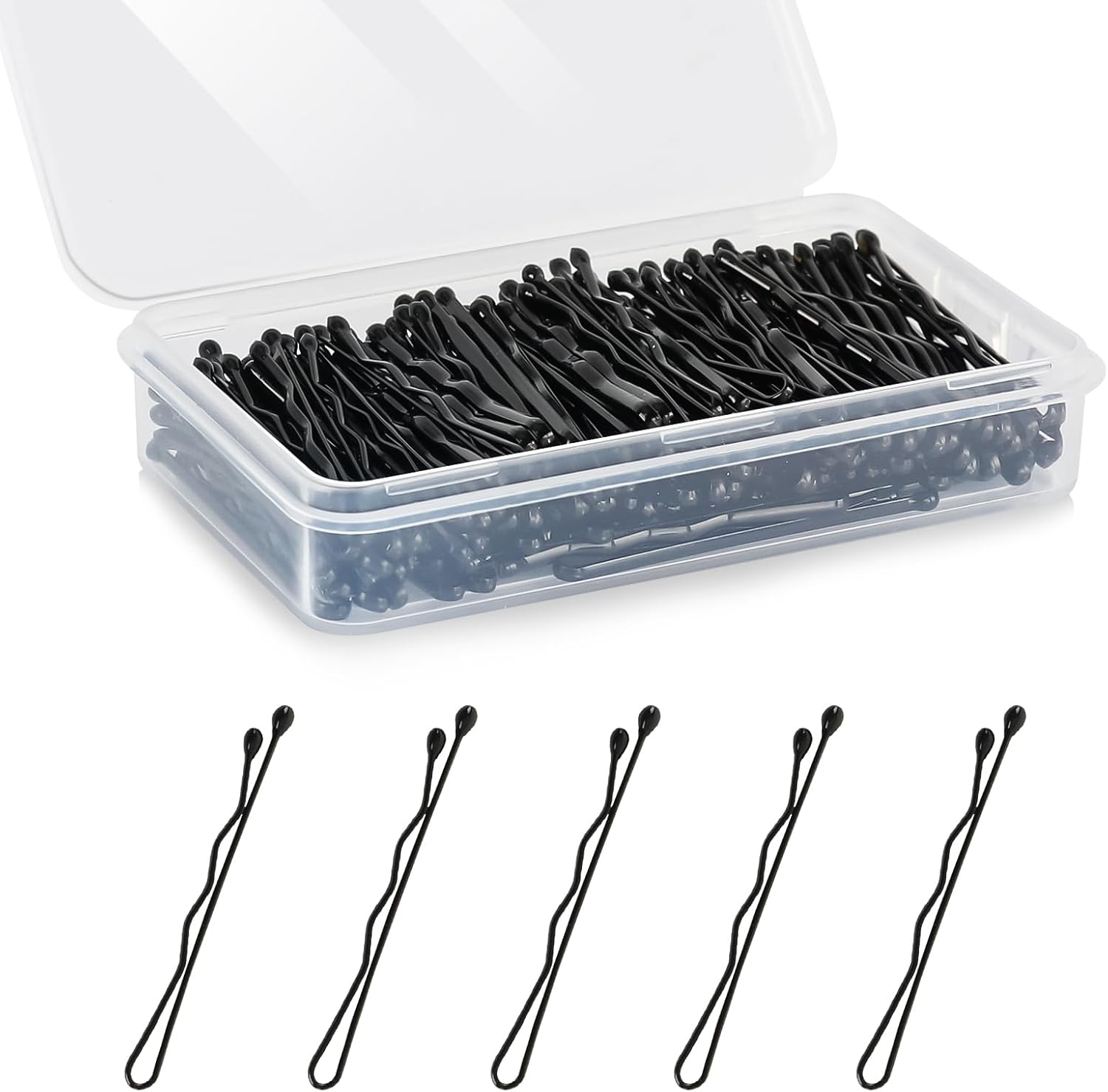 Mini Bobby Pins Black, 150 Count 1.38 Inch Small Bobby Pins with Storage Box for Kids, Girls and Women, Premium Hair Mini Pins for All Hair Types - Black