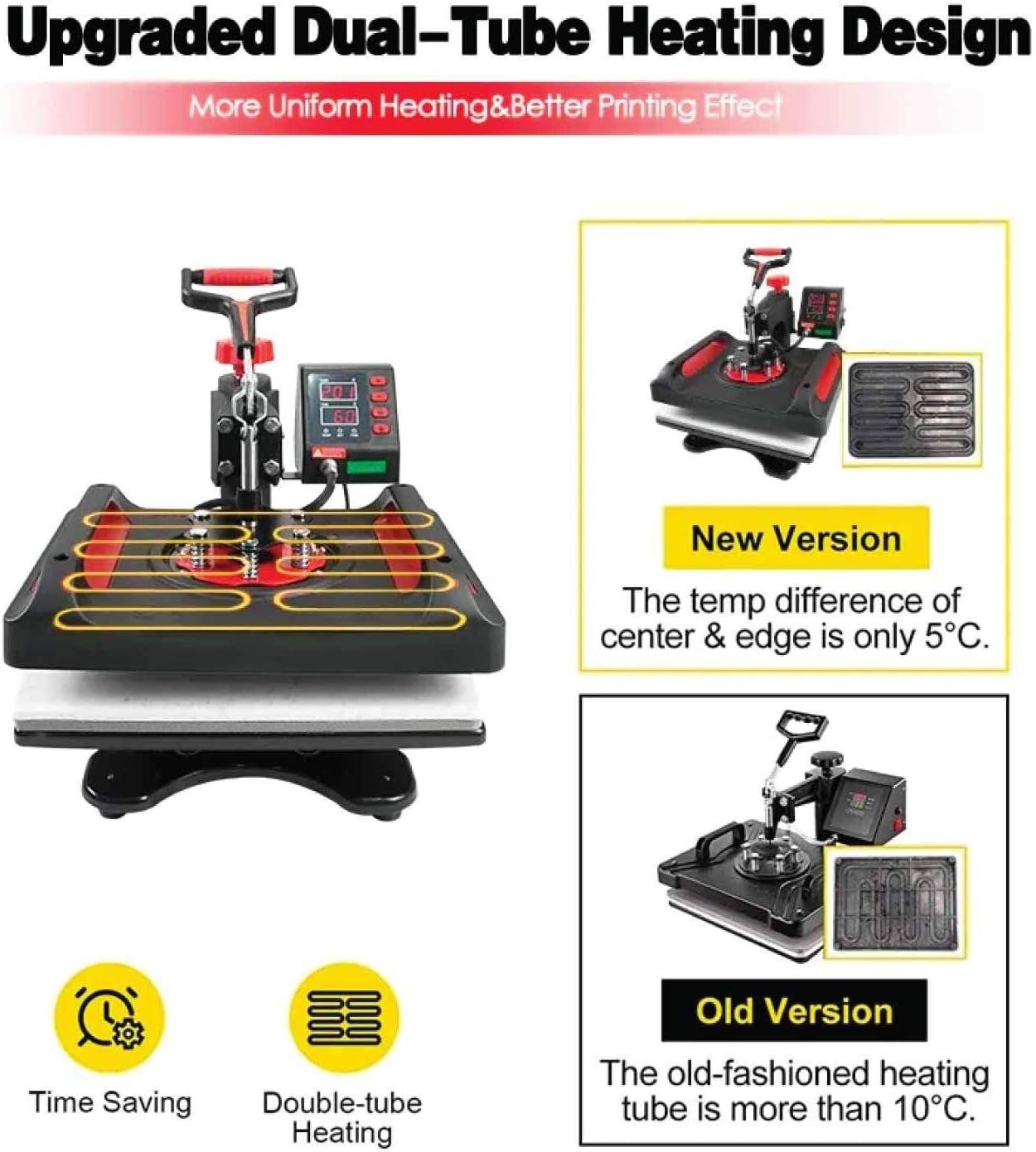 8 in 1 Combo Heat Press - DIY Hobby Craft Logo Transfer HVT Sublimation Printing- Great for Items Such as Pillows, T-Shirts, Blankets, Bags, Mugs, Plates, Hats, Caps image number 4