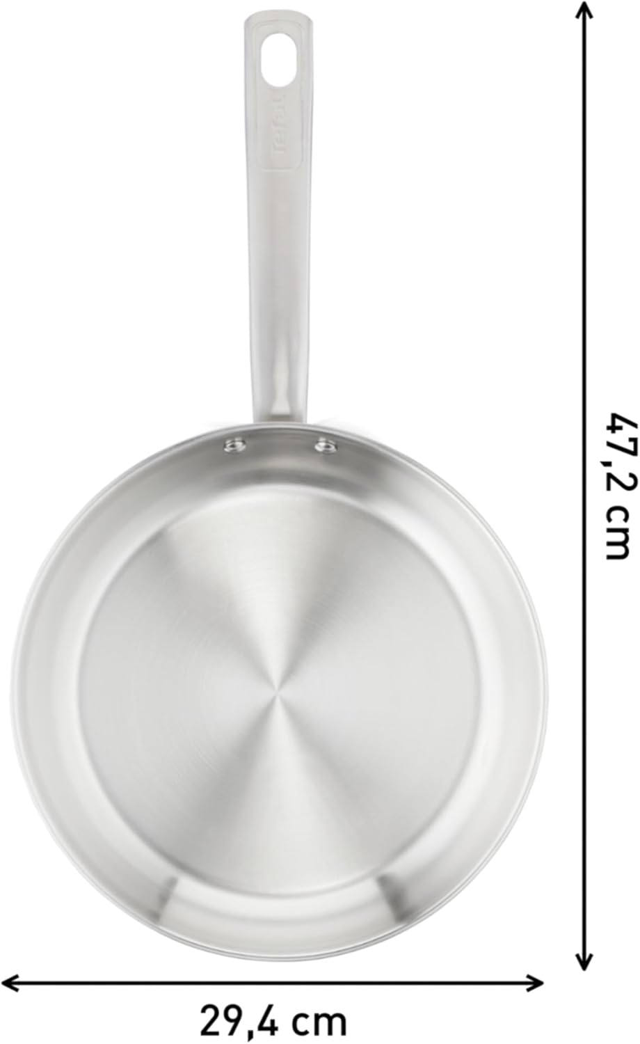 Tefal E4920425 Virtuoso Stainless Steel Induction Uncoated Frying Pan, 24 Cm Diameter