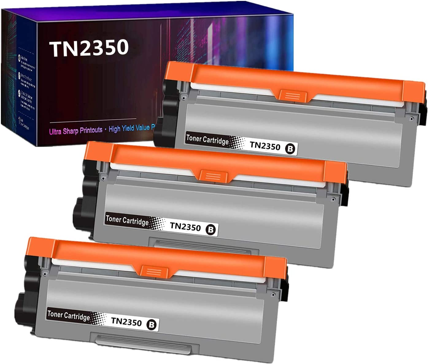 3 Pack TN2350 Toner Cartridge Compatible with Brother HLL2300D HLL2340DW HLL2365DW MFC-L2700DW MFCL2700DW MFC-L2703DW MFCL2720DW MFCL2740DW