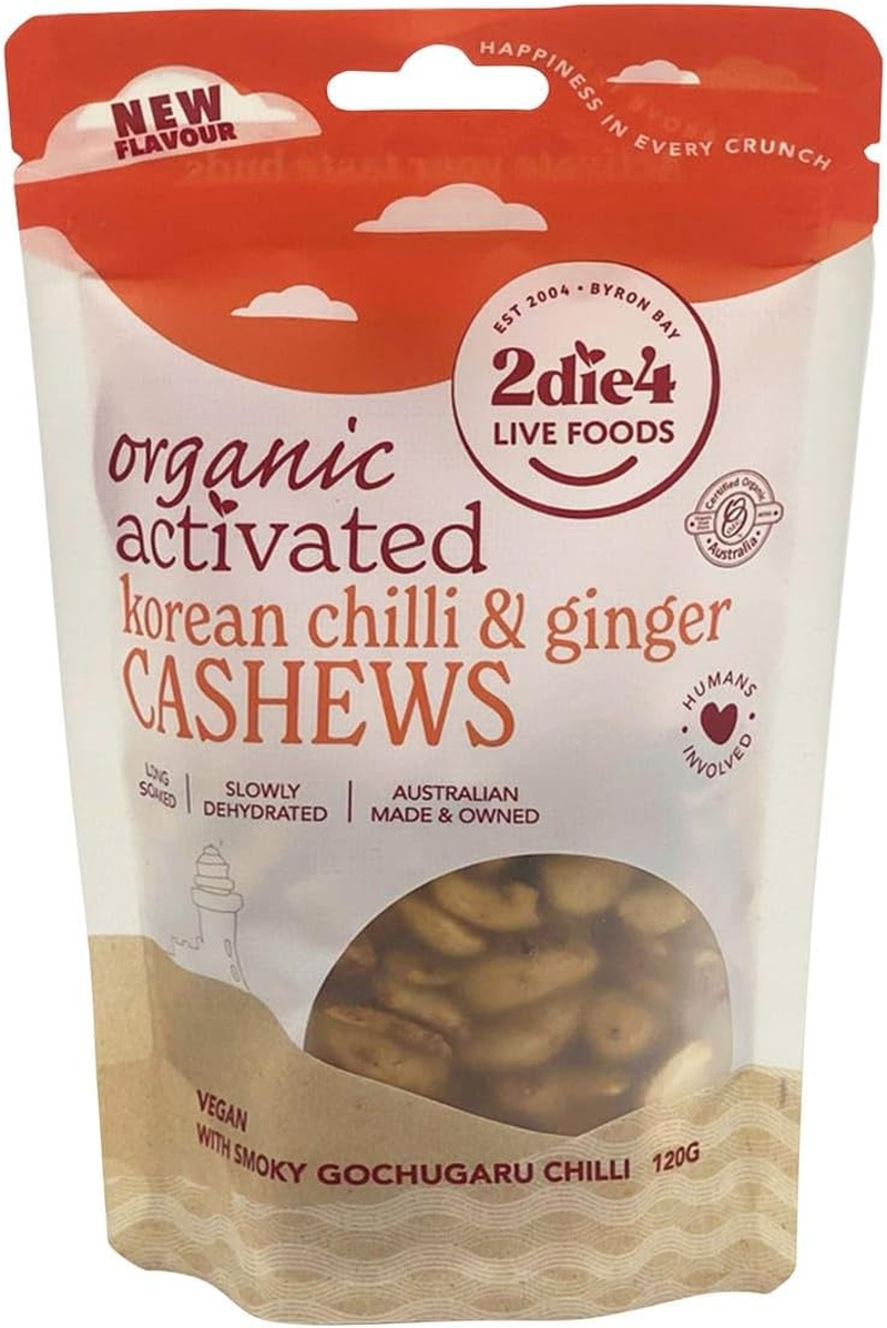 Activated Organic Chilli & Ginger Cashews 120G