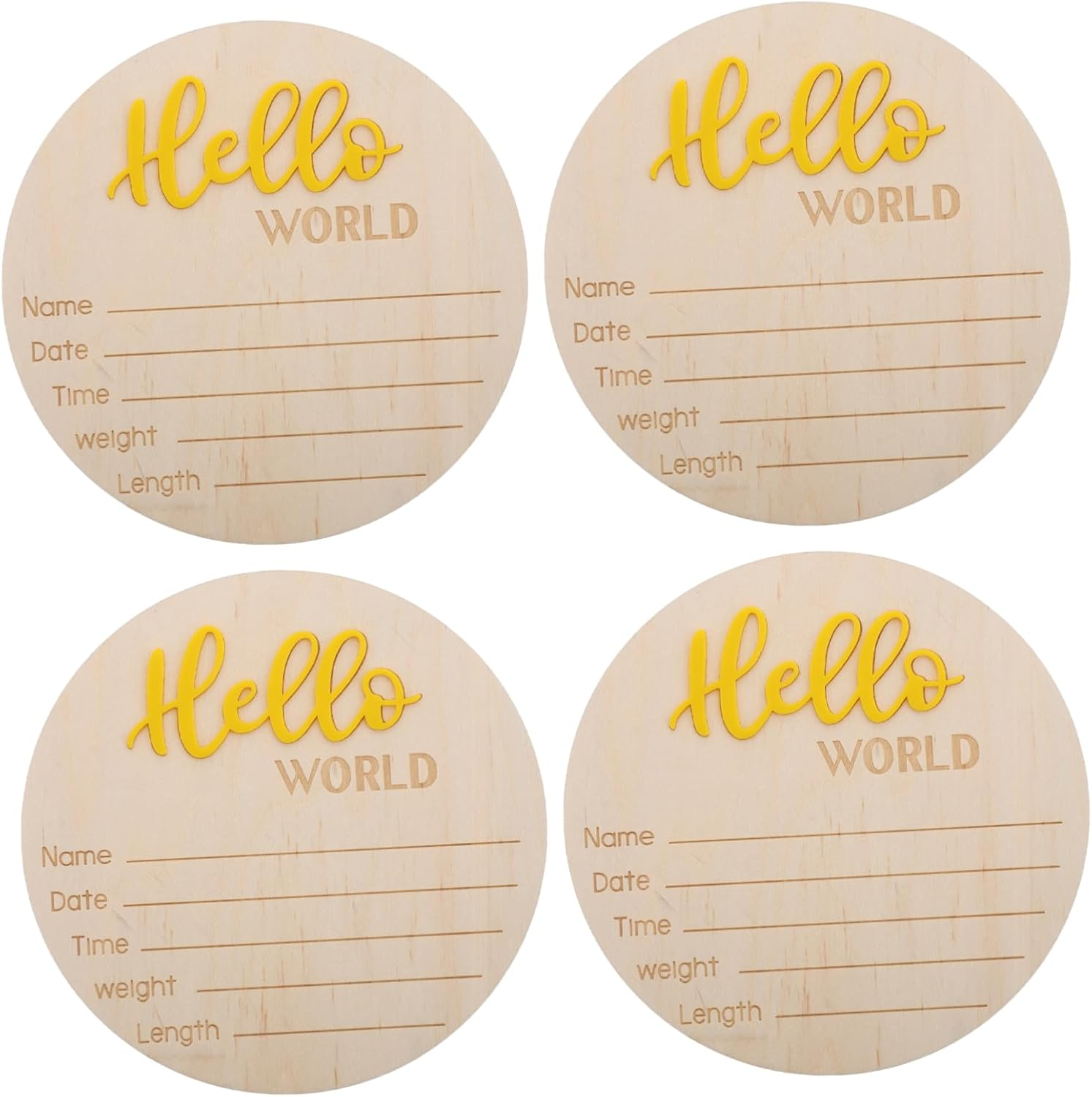 Abaodam 4Pcs Newborn Birth Sign Arrival Announcement Card for Boy Girl Nursery Decor