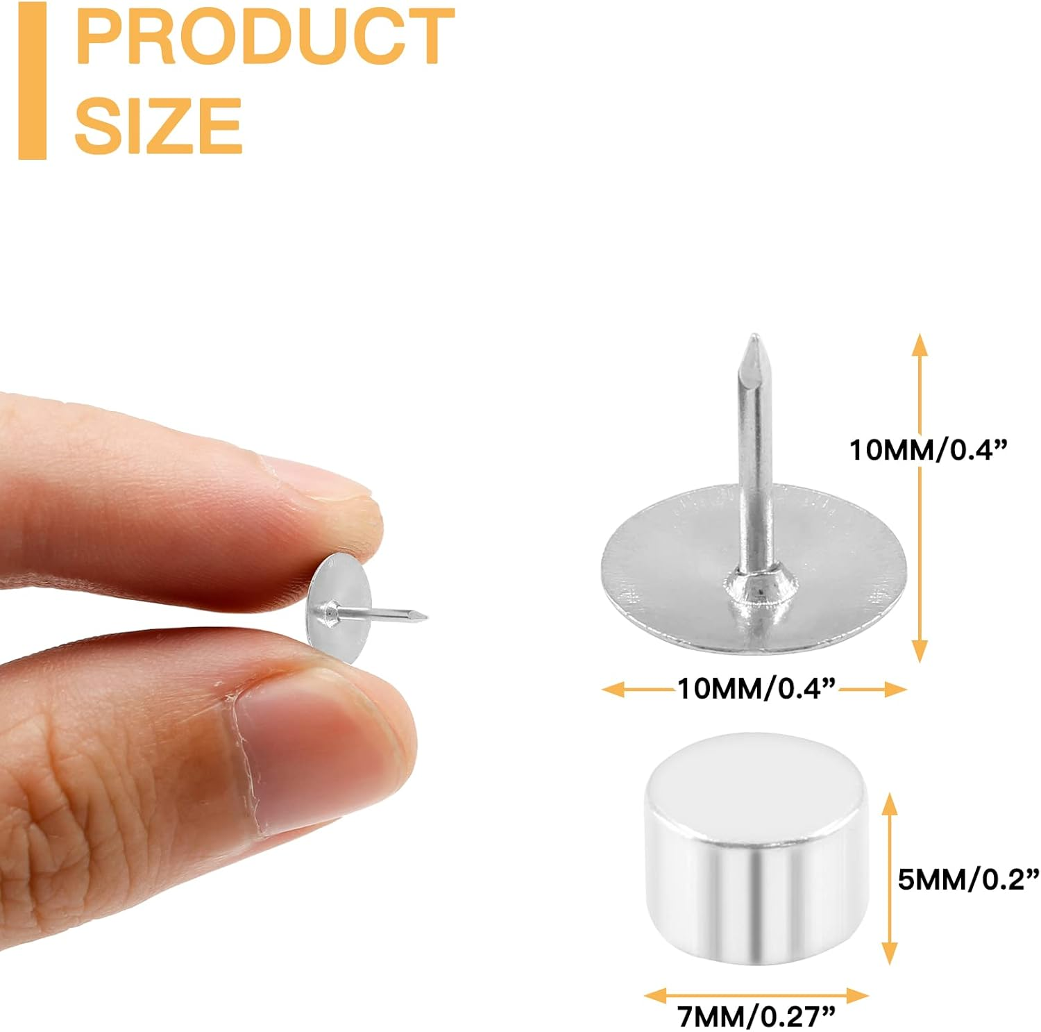 Unlorspy 25 Sets Magnet Thumb Tacks No Hole Tack Magnetic Push Pins for Map, Photo, Poster,Paper Craft,Walls Bulletin Boards image number 2