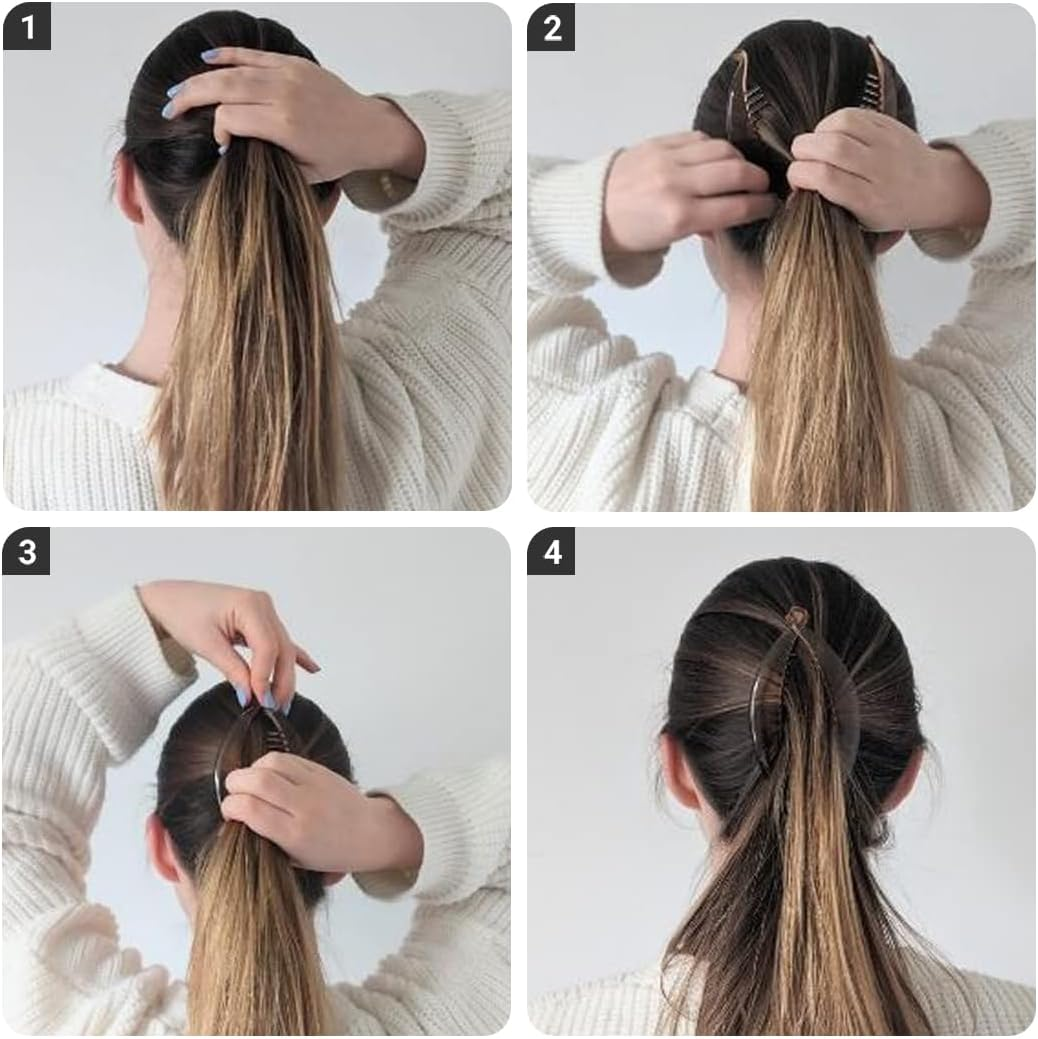 Pack of 5 Vintage Fishtail Hair Clips, Banana Clips, Non-Slip Hair Clip, Curly or Straight Hair, for Decoration or Solid Hair image number 1