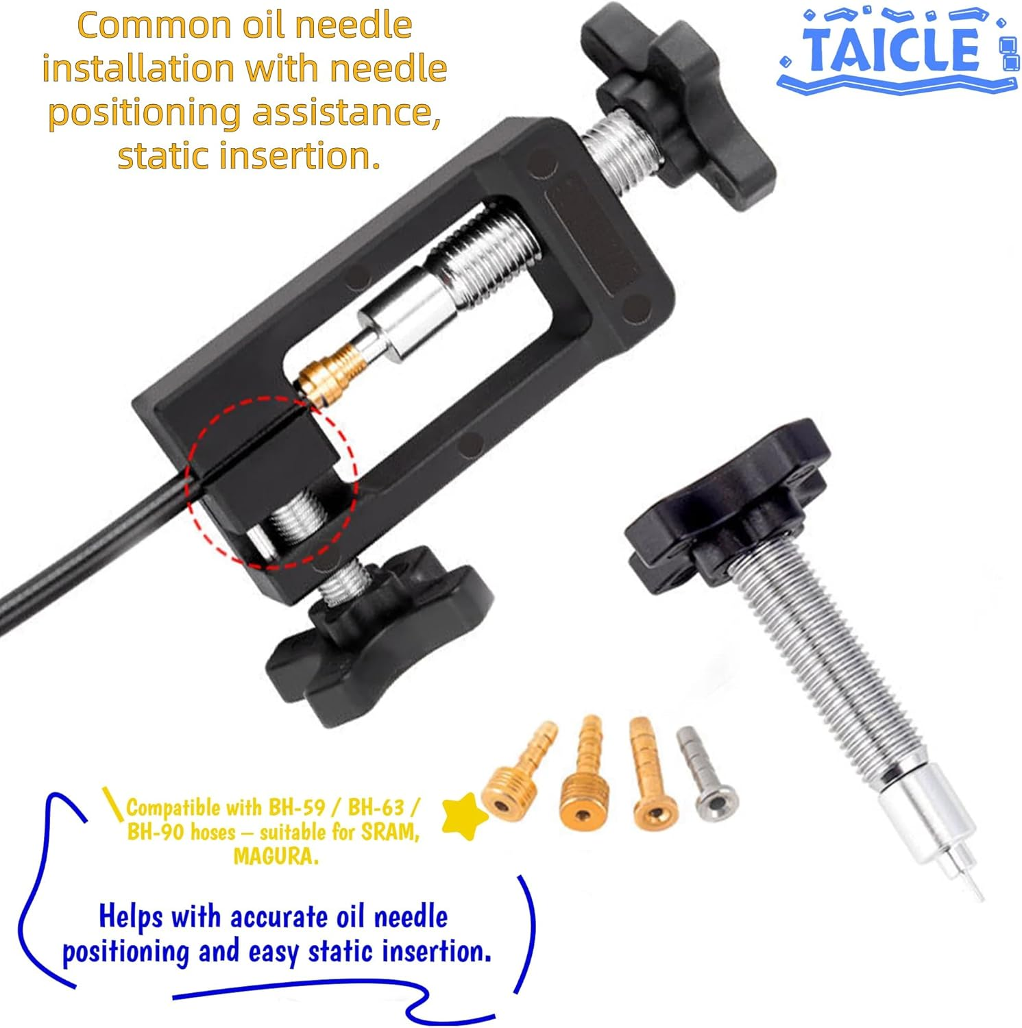 2 in 1 Upgraded Bicycle Brake Needle Driver Insertion Tool with Hydraulic Hose Cutter for Bicycle MTB Road Bike Olive Banjo Fitting Insert Install image number 5