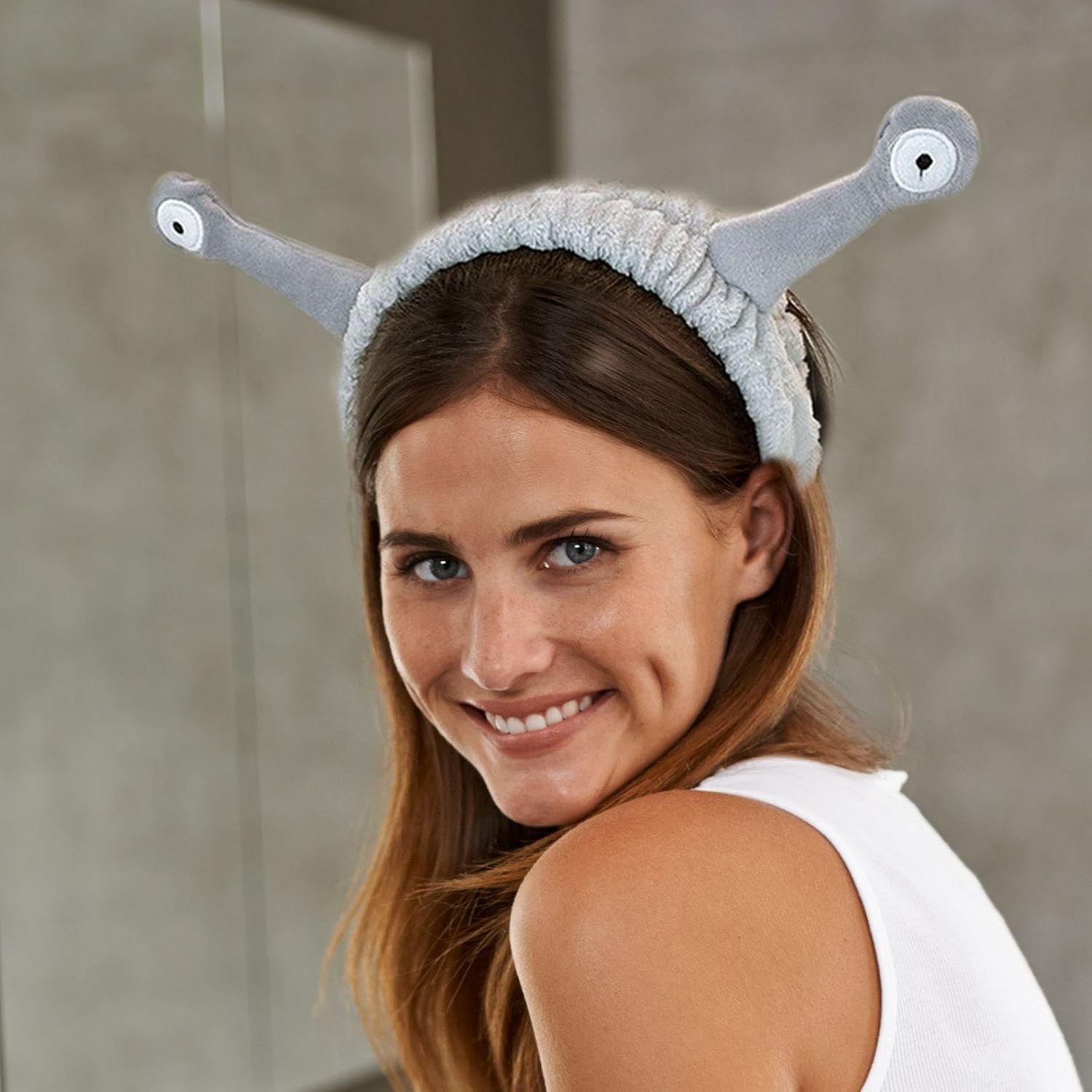 Pack of 2 Snail Hair Band, Firm Skin Care Headband, Creative Face Washing Hairband, Women'S Cute Plush Headband, Funny Elastic Headband, Hairstyle Decoration image number 5
