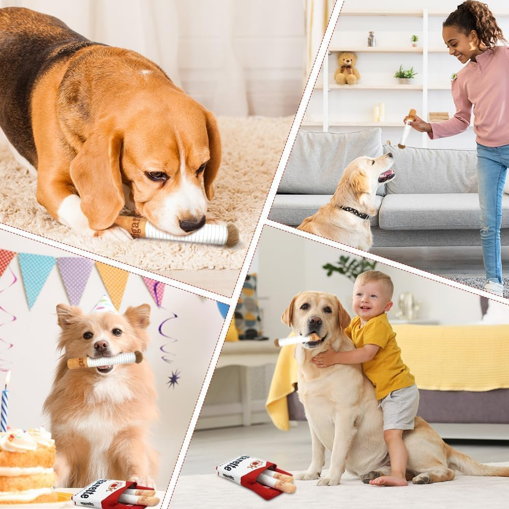 Interactive Cigarettes Dog Toy, Imitate Cigar Chew Toys Interactive Giggles Plush Dog Toys, Pitbull Husky Frenchie No Stuffing Puppy Toys for Small to Medium Breed, Dog Accessories Boy Gift image number 4