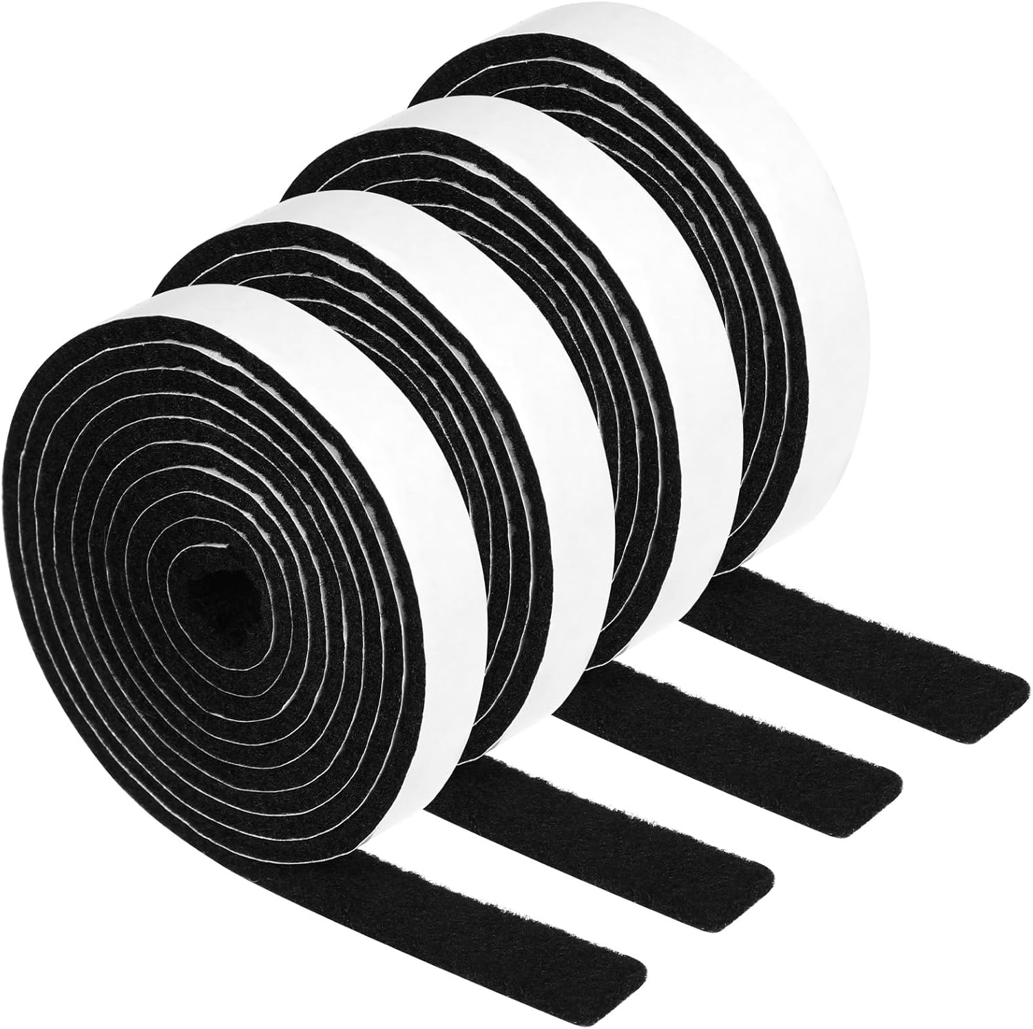 COMNICO 4 Rolls Felt Strip with Adhesive Backing, Non Slip Cuttable Felt Tape Self Adhesive Furniture Pads for Protecting Furniture Surfaces Hardwood Floor Chair Wall (Black, 1/2X60In)(Black,4) image number 4