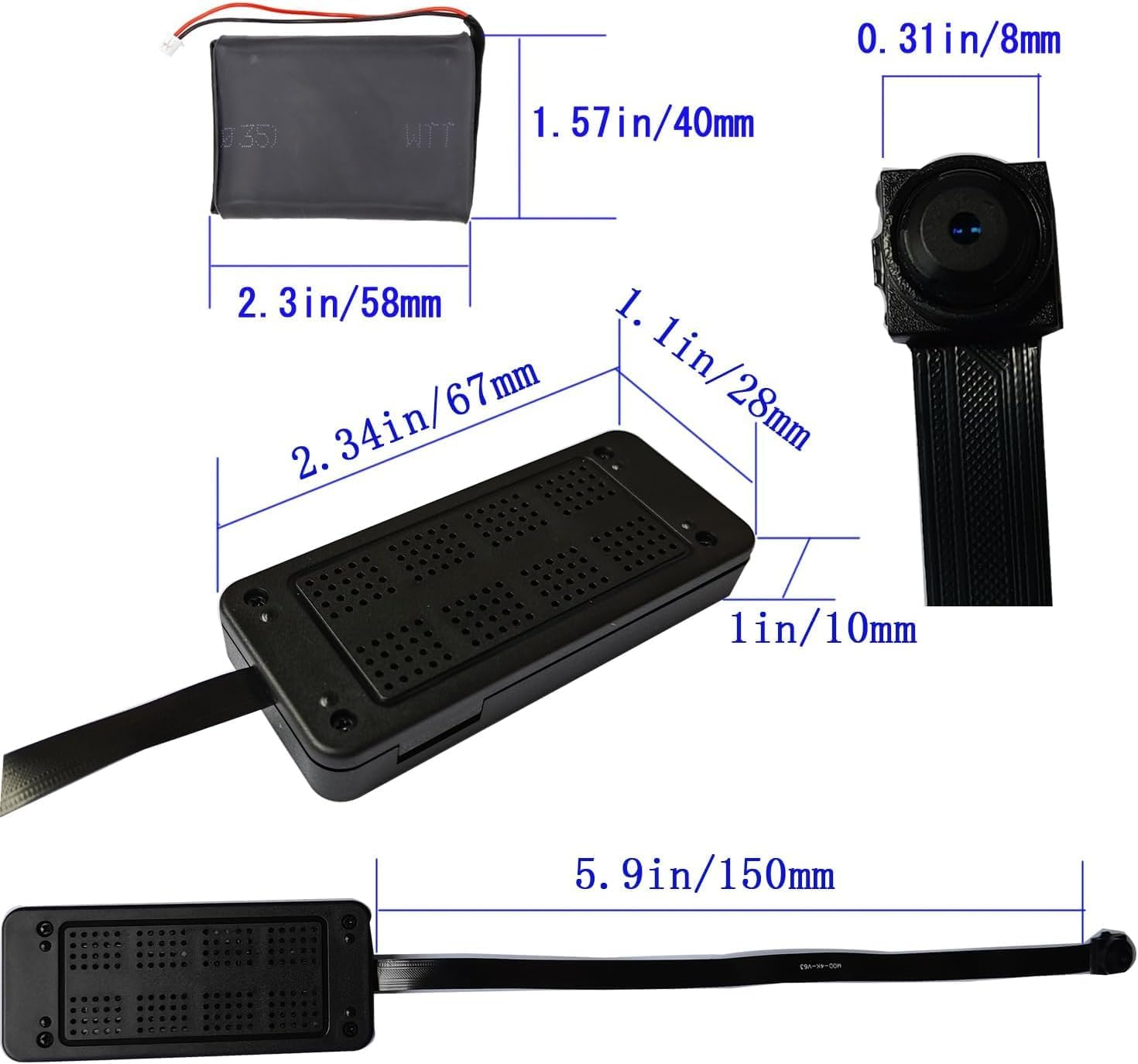 Hopegem Hidden Wifi Spy Mini Camera &ndash; 13 Hours Long Video Recording Full HD 1080P/4K Wireless Cam with Motion Detection Assembled WLAN Cameras - Au-M1 image number 6