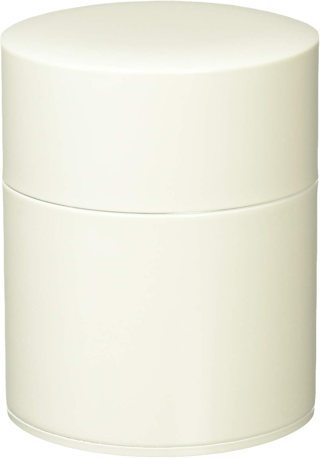 Lacquer-Coated Tea Canister : Wide 5.3Oz (150G) Semi-Mat Eggshell White by KOTODO, Japan