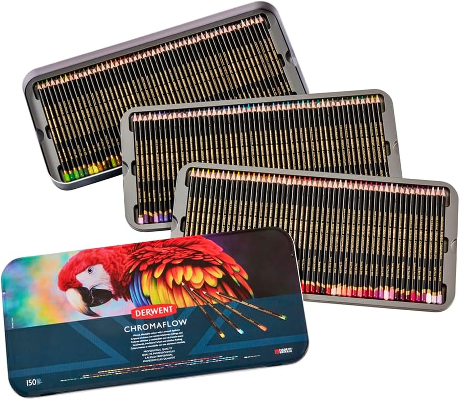 Derwent Chromaflow Pencils, Set of 150 in Tin, 3.5Mm round Core, Premium Core Strength, Blendable with Smooth Texture, Ideal for Drawing, Colouring & Layering, Professional Quality, 2306263 image number 5