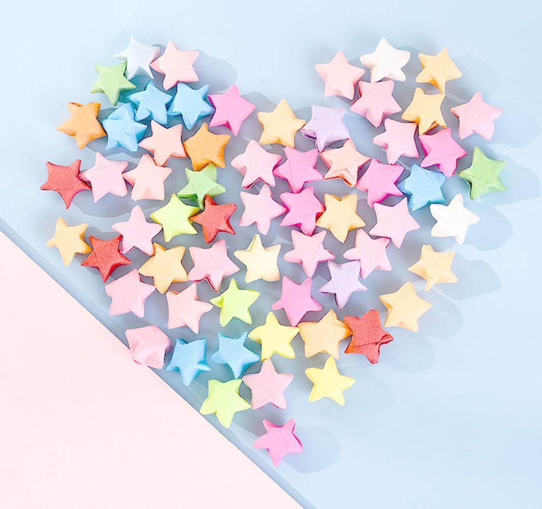 1350 Sheets 10 Colors Origami Star Paper Strips Star Folding Paper Strips Pastel for Art Crafts School Teaching Supplies