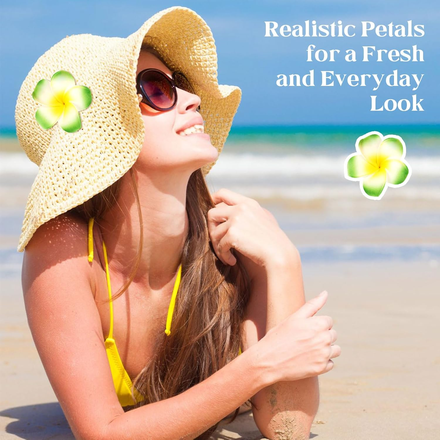 SAIIURV Pack of 16 Flower Hair Claw Clips Hawaiian Flower Hair Clips Artificial Tropical Flower Hairpins for Wedding Plumeria Hibiscus Hair Clip for Holiday Beach Party image number 2