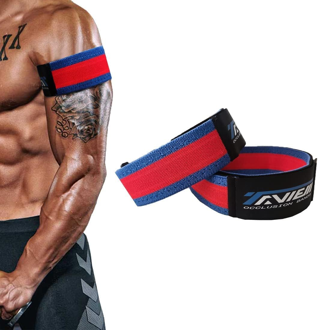 TAVIEW Occlusion Bands,4 Pack (2 Bicep Bands,2 Leg Bands), Comfortable Elastic Bands for Blood Flow Restriction Training and Fast Muscle Growth without Lifting Heavy Weights&hellip;