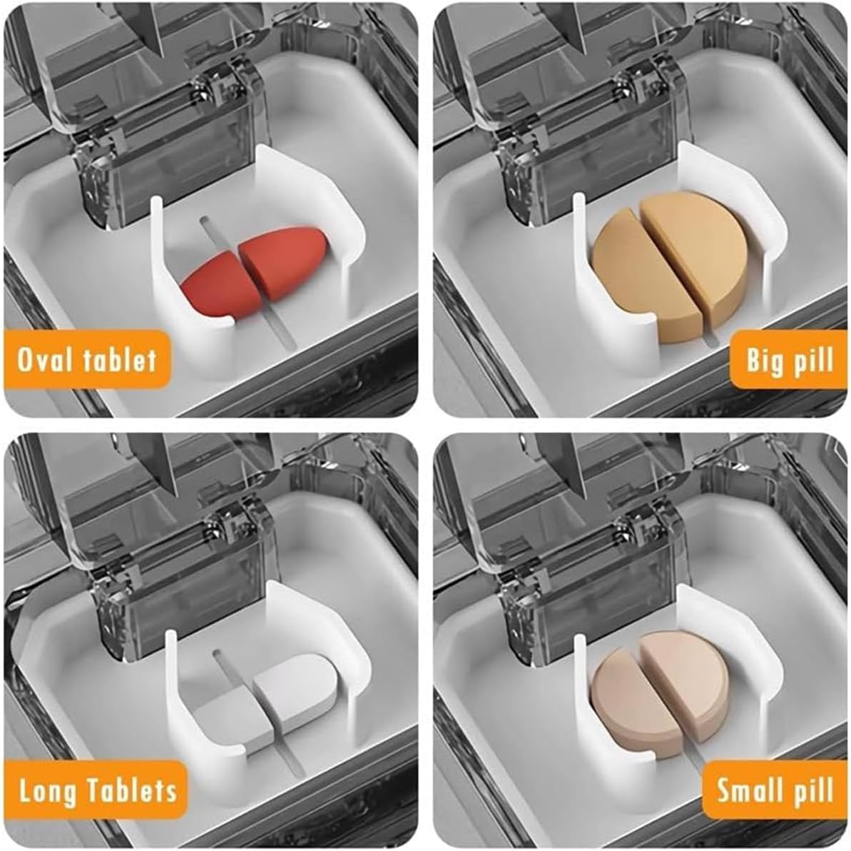 Travel Medicine Pill Organizer with Cutter Crusher, Large Capacity 5 Compartment Pill Crusher Pill Box,Hold Vitamins Medication Supplements image number 1