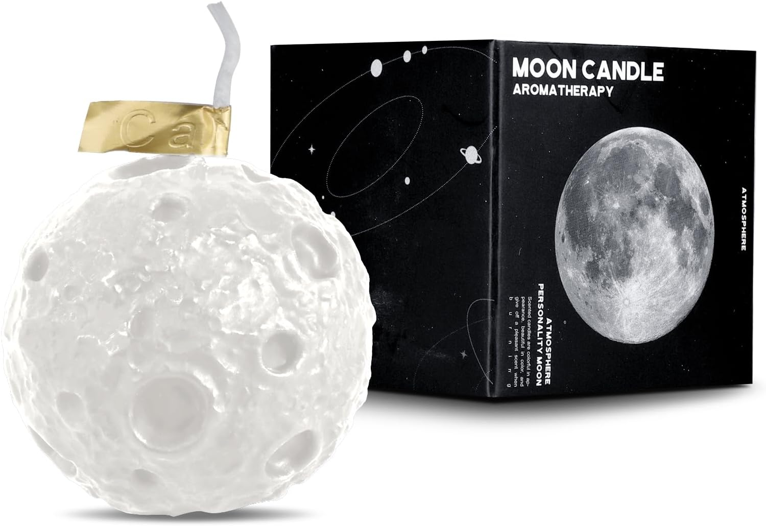 Scented Candle- Moon Surface Design Scented Soy Blend Candle, Scented Candles for Home Decor and Aromatherapy(Ebony Chenxiang) image number 2