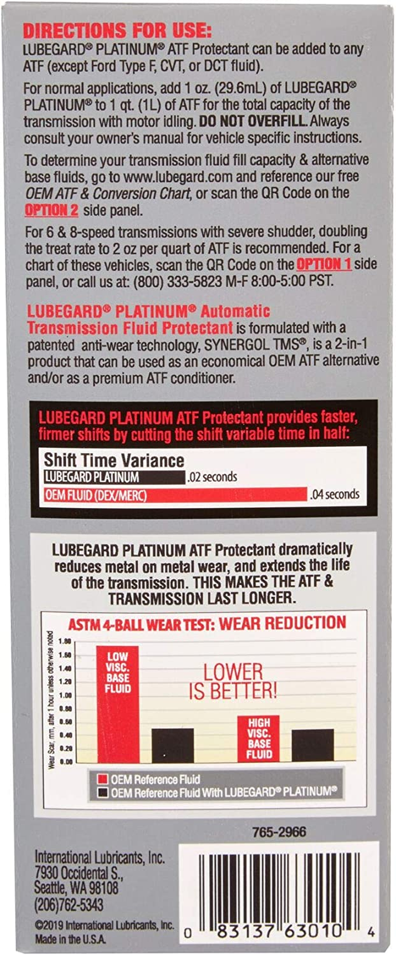 Lubegard 63010 Platinum Automatic Transmission Fluid Protectant, 10 Oz. image number 5