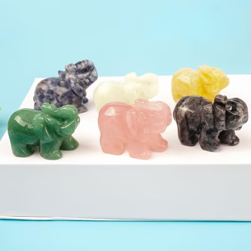 Squarezhenbo Elephant Ornament, Elephant Statue, Jade Stone Handcraft Natural Green Jade Stone Elephant Statue Decor Toys in Hand Home D&eacute;cor Accents Sculptures (Black) - Grey image number 4