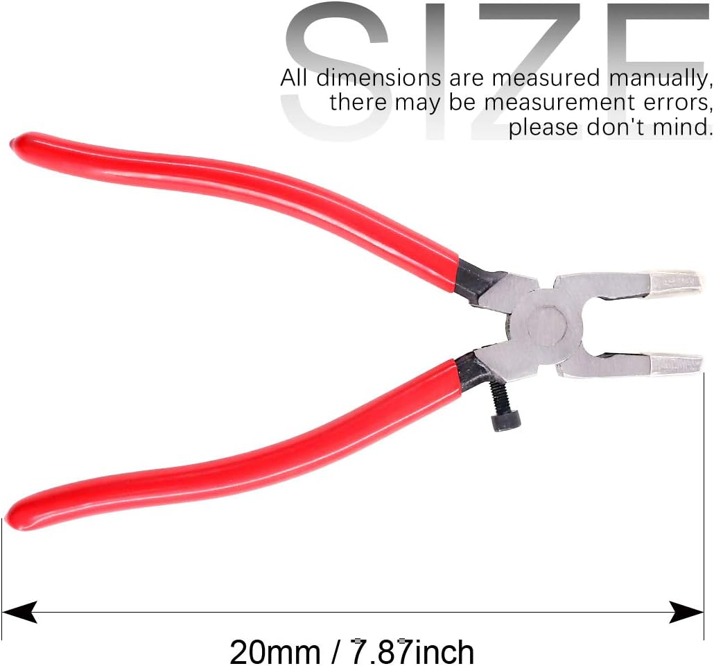 Swpeet Heavy Duty Key Fob Pliers Tool, Metal Glass Running Pliers with Curved Jaws and Rubber Tips for Hardware Install and Stained Glass Work