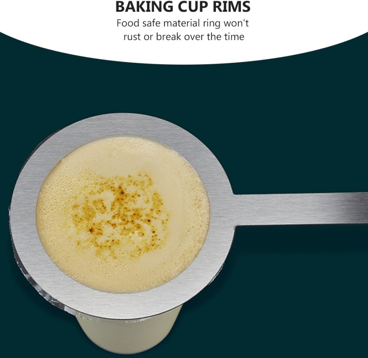 HOMOCONO 4Pcs Stainless Steel Coffee Cup Rim Protective Rings with Handle Anti-Scald Baking Gaskets for Milk Tea Shops and Cafes Lightweight DIY Beverage Accessory