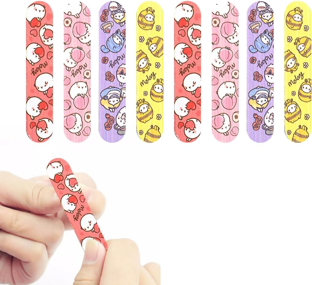 FIMWOLZ Professional Nail File Pack of 8 Animal Nail Files Mini Nail Buffer Colourful Nail File Emery Board for Manicure at Home and in the Salon image number 3