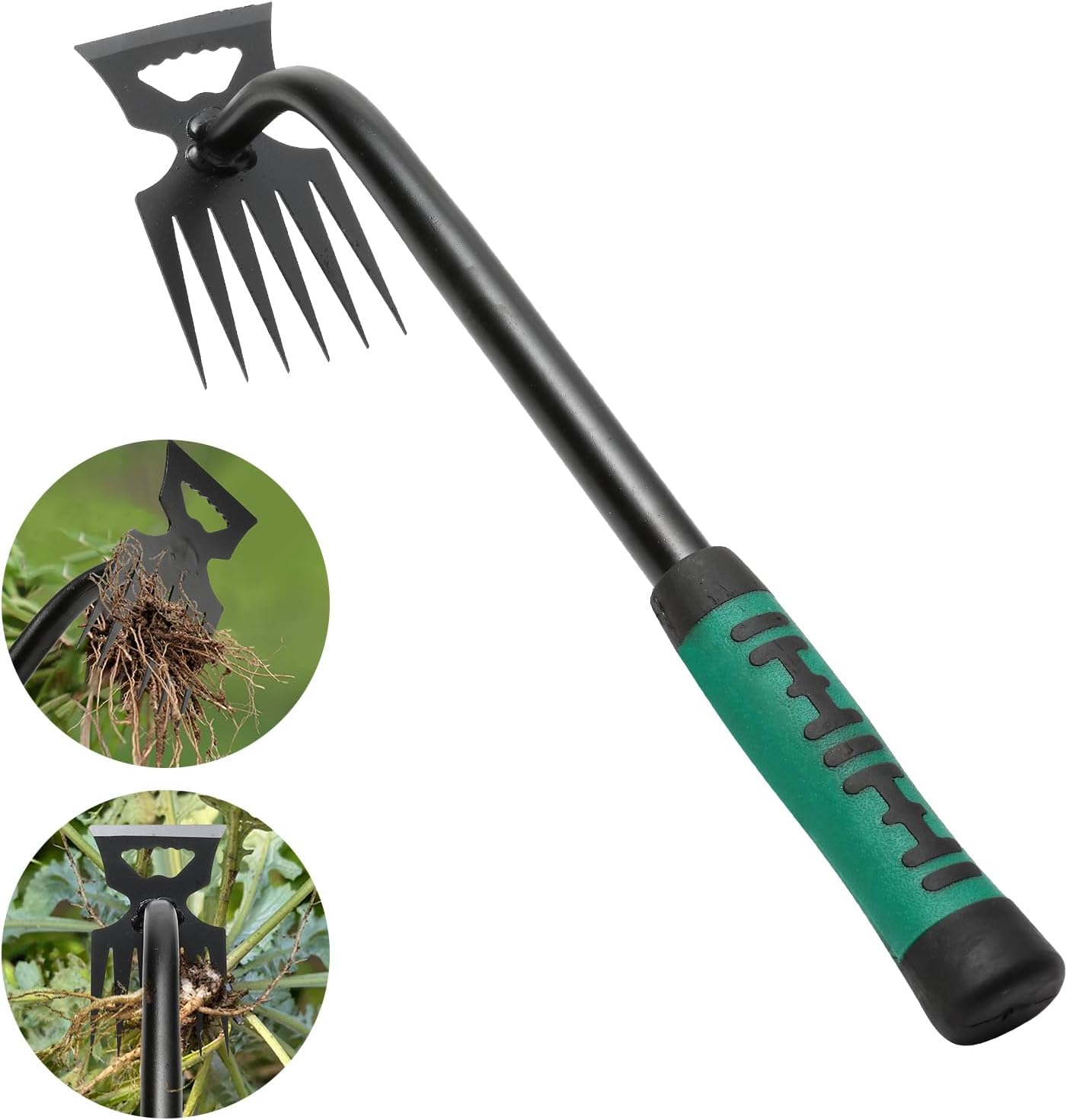 Gardening Hand Weeder Tools, Weeding Artifact Uprooting Weeding Tool, Durable Manganese Steel Hand Weeder Tool, Manual Multifunctional Weeders Gardening Tools for Yard and Garden (6 Tines)