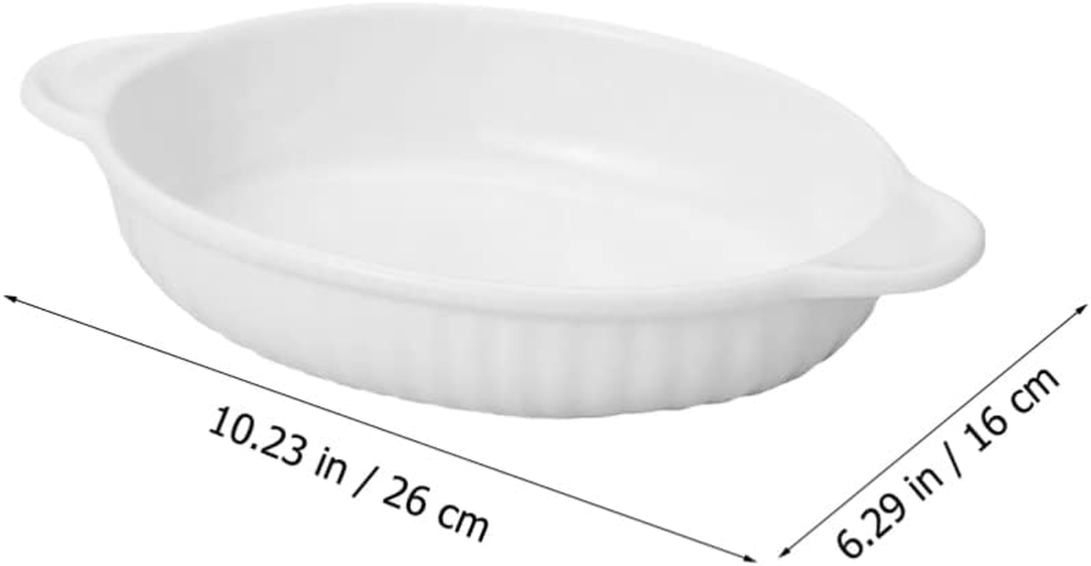 CALLARON Microwave Safe Oven Tray Double Ear Ceramic Baking Pan Baking Dish Gratin Pan Bakeware image number 5