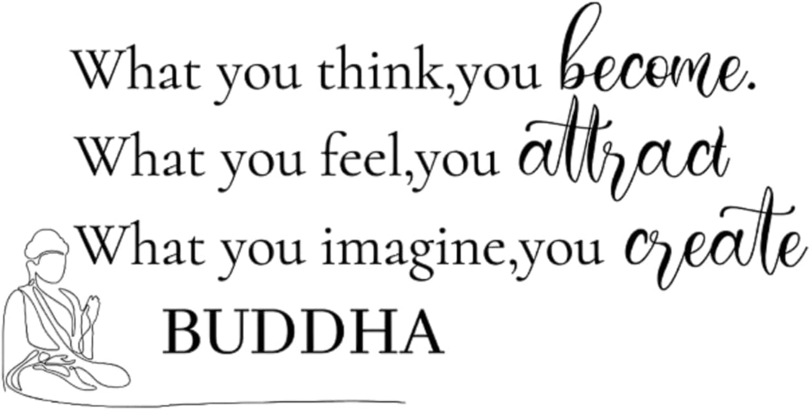 Sgphrzlt What You Think You Become Wall Decal, Inspirational Motivational Words Quotes Saying Wall Decor Stickers Peel and Stick, Removable Vinyl Art for Office Hallway Classroom Living Room image number 3