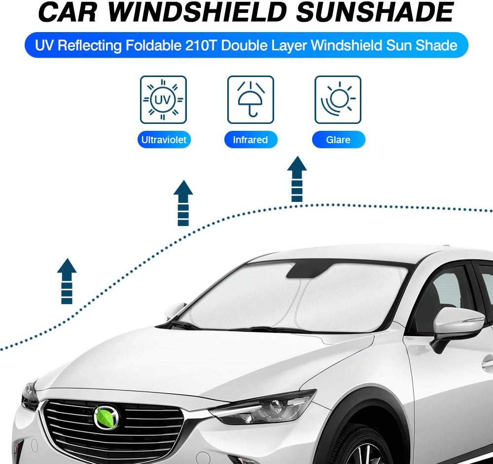 KUST Custom Fit Windshield Sun Shade for Mazda CX-30 2019-2024 CX30 Accessories Sunshade Foldable Sun Visor Protector Blocks UV Rays Keep Your Car Cooler