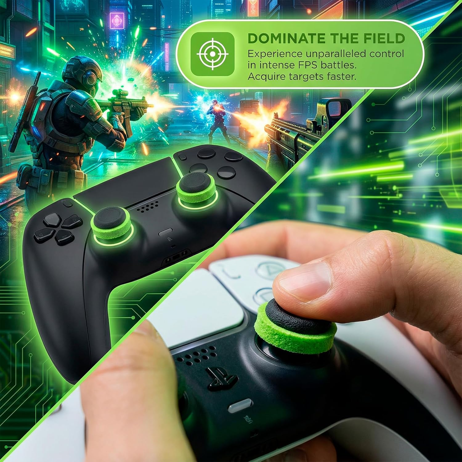 RIBHNXHI 8 PCS Precision Rings for Xbox - Precision Rings for PS5, Gaming Accessories for PS4, PS5, PS Portal, Xbox One, Playstation 5 Accessories (Black/White/Purple/Green)