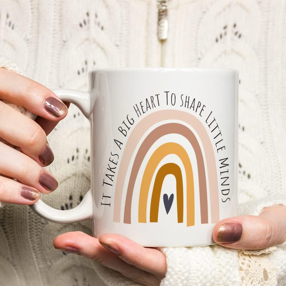 Fatbaby Teacher Gifts Coffee Mug - It Takes a Big Heart to Shape Little Minds, Teacher Appreciation & Teachers' Day Gifts - 11Oz image number 3