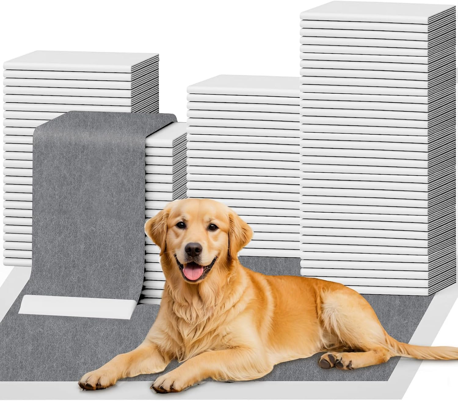 JORAGO Puppy Pads 100Packs - Bamboo Charocoal Dog Pee Training Pads, Disposable Dog Urine Pads, Leak Proof Quick-Dry & Super Absorbent Pet Piddle and Potty Pads for Puppies, Cats, Rabbits, 33X45Cm image number 5