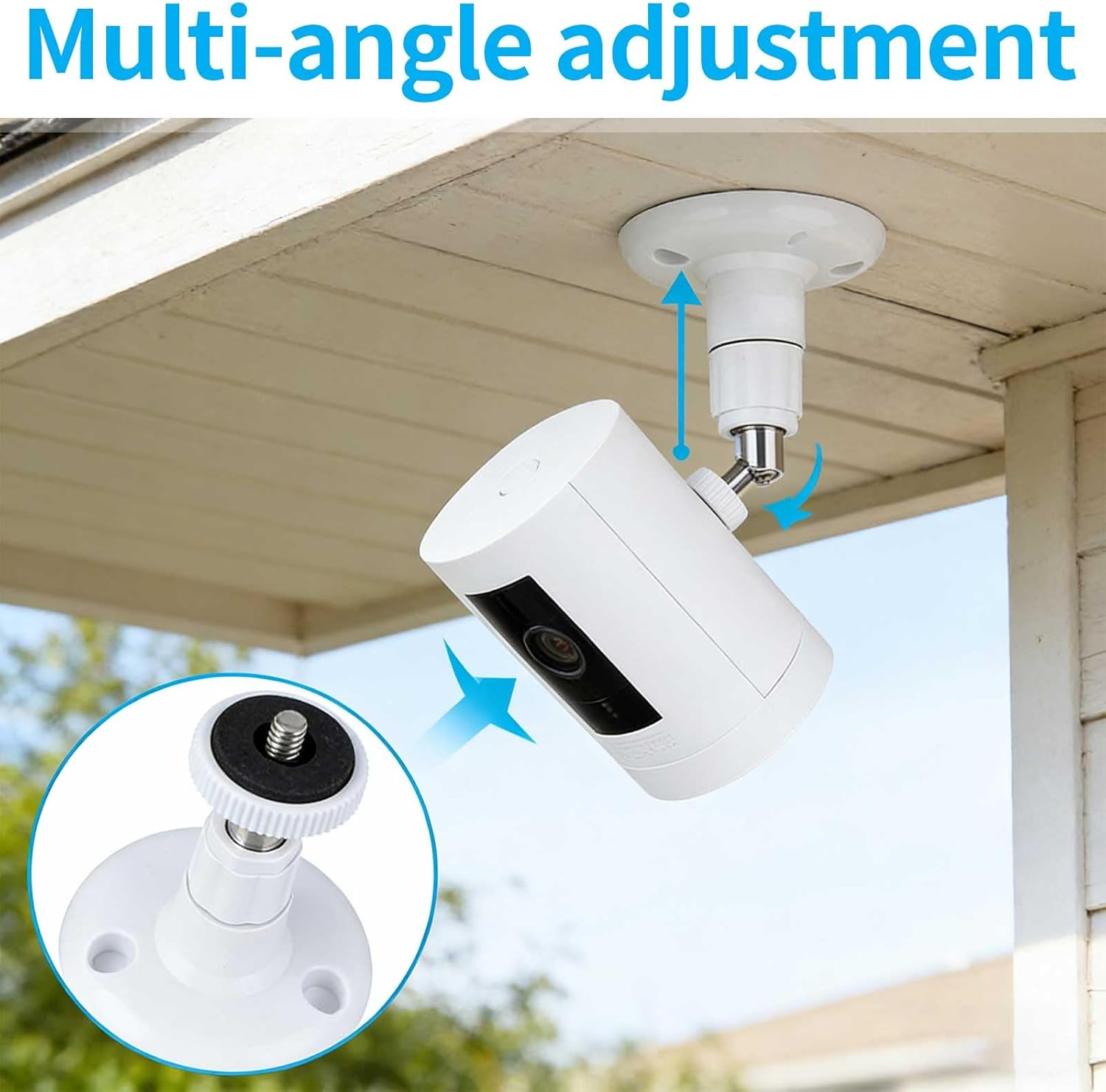 2 Pcs Adhesive Ring Camera Stand, 360-Degree Adjustable Wall-Mounted Installation, Screw-Free and Drill-Free Adhesive Installation, for Ring Indoor Cameras and Rings Outdoor Camera (White) image number 6