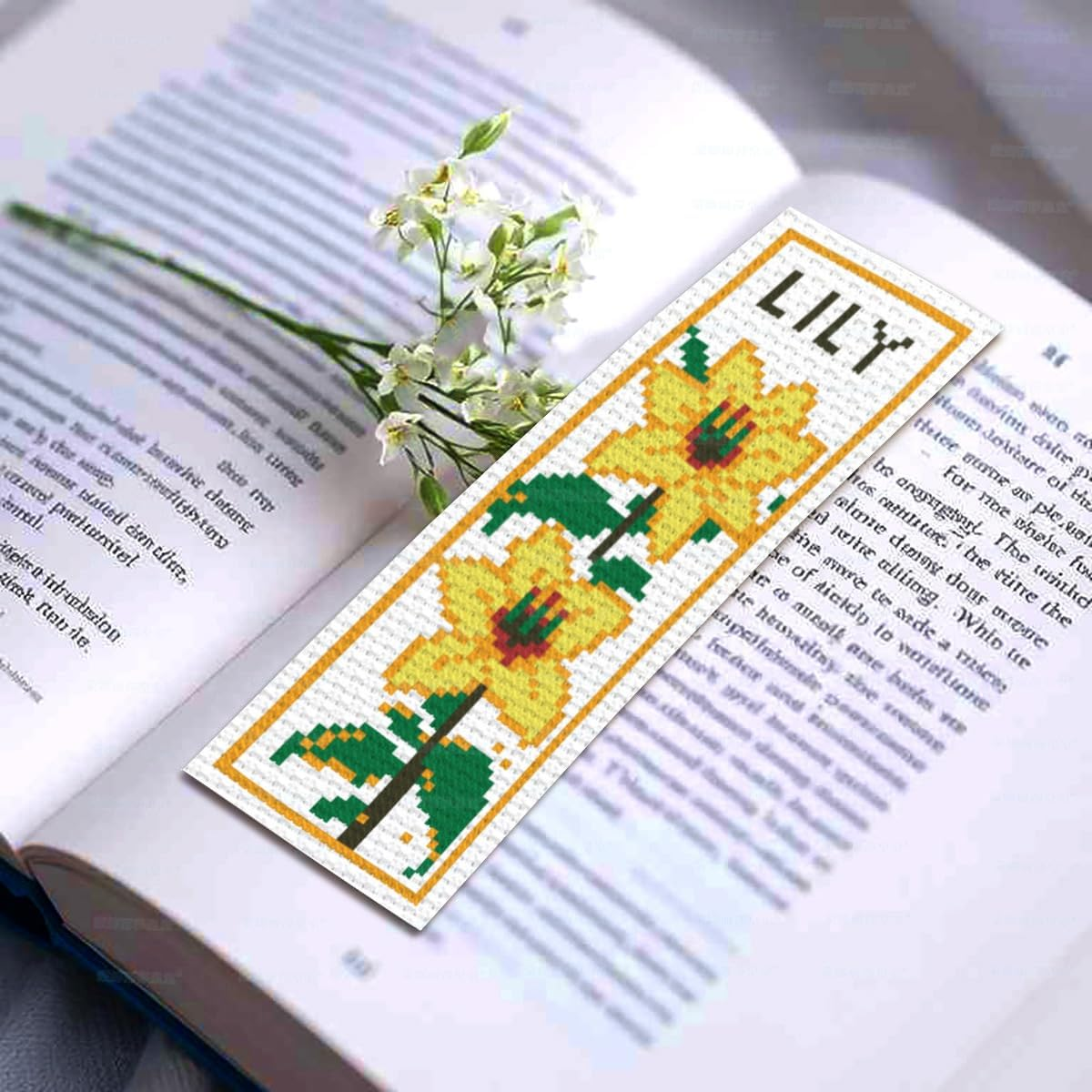 6 Set Bookmark Cross Stitch Kits Stitch Bookmarks Cross Stitch Kits with Instructions 6 Flowers Pattern Punch Needle Kit for Beginners Bookmarks Making Kit image number 4