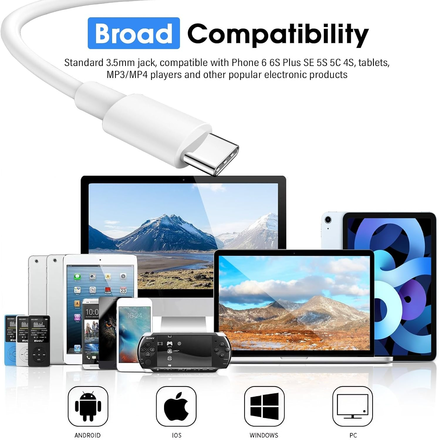 USB C Headphones for Iphone 16 Type C Headphones with Microphone & Remote Noise Cancelling for Iphone 16/15 Pro, Ipad Pro, Galaxy S23/S22/S21/S20/Ultra Note 10/20, Pixel 7/6/6A/5/4 image number 6