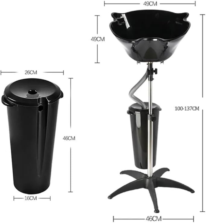 Portable Hairdressing Sink with Bucket &ndash; Adjustable, Lightweight, and Durable Shampoo Bowl for Professional and Home Use. It Comes with 10 Litres Durable Bucket to Contain Used Water. image number 1