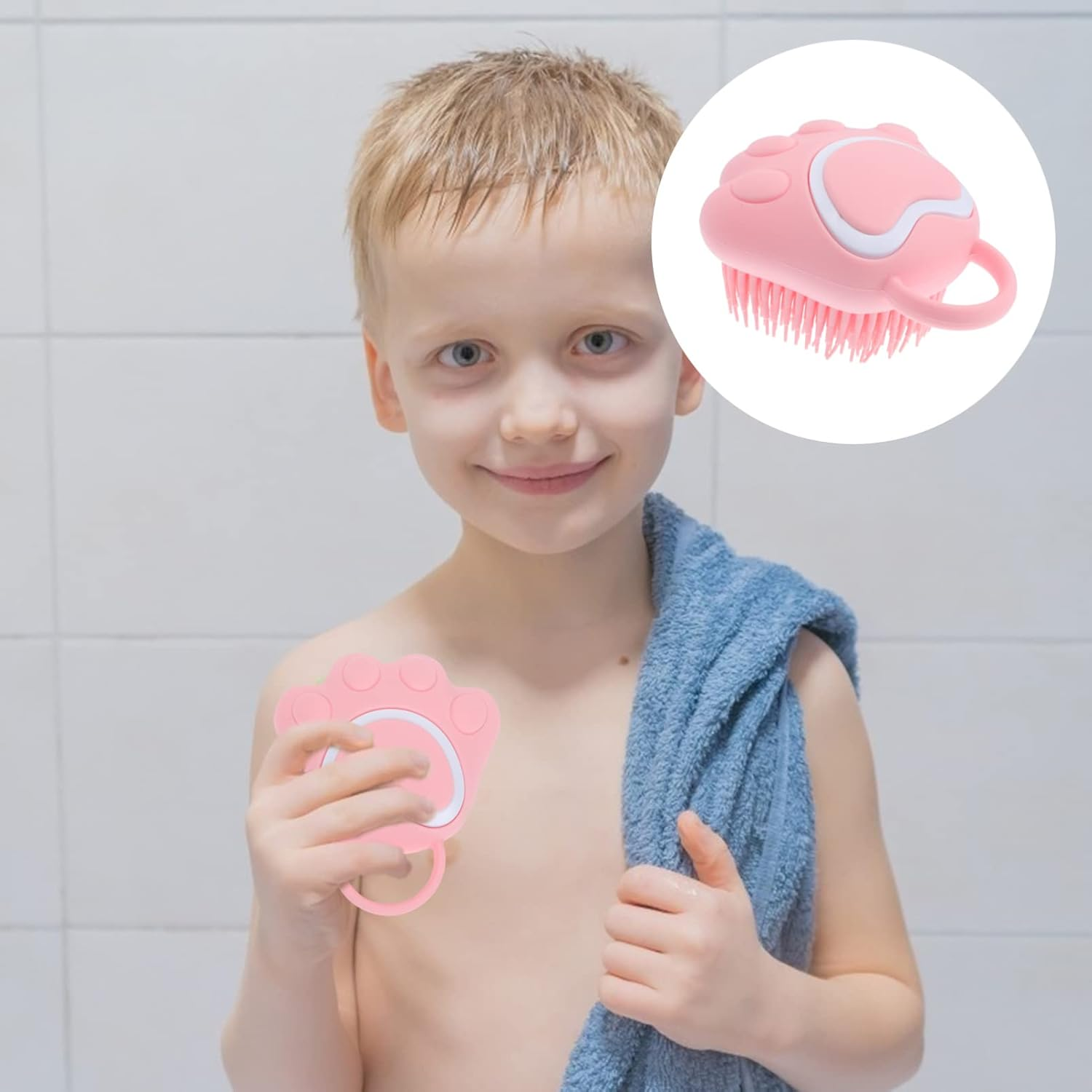 Cabilock 1Pc Multipurpose Bath Brush Silicone Gentle Wash Brush for Baby Shower Scrubber image number 3