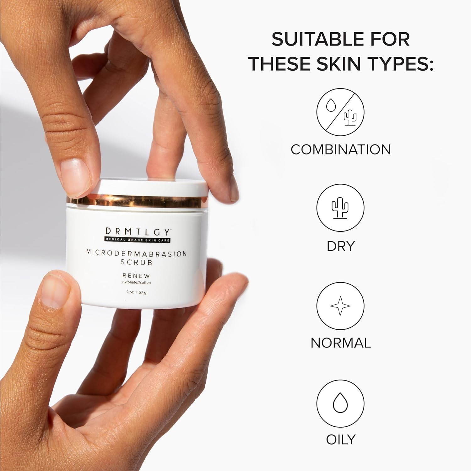 DRMTLGY Microdermabrasion Facial Scrub and Face Mask. Non-Abrasive Face Exfoliator Improves Acne Scars, Blackheads, Pore Size, and Skin Texture. 60Ml image number 3