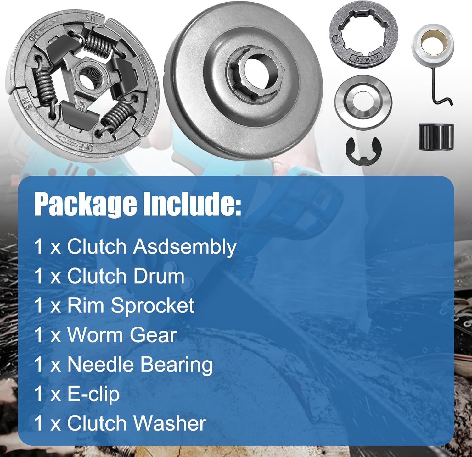 Clutch Drum 3/8" 7T Sprocket Kit for Stihl MS311 MS391 MS391C Chainsaw Rim Convert Part Replace #1140 160 2001, 0000 642 1231, 1125 640 7110, 9512 933 2260, 0000 958 1022 image number 1