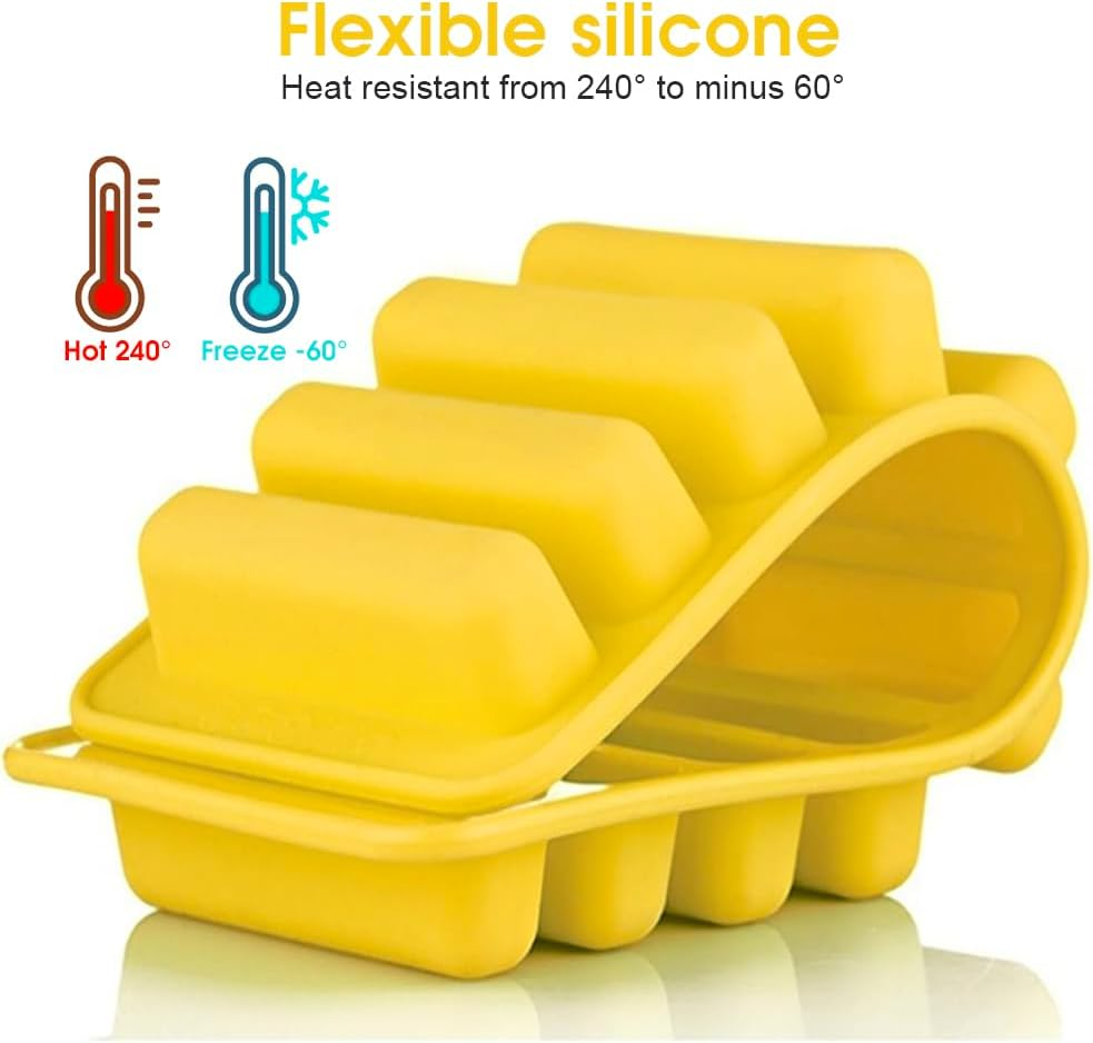 Ice Tube Making Trays, Perfect Ice Cube Sticks Molds for Small Mouth Sport Water Bottles, Long Ice Stick Tray Silicone with Lid, Rectangular Narrow Stick, Reusable Silicone Ice Stick Tray (2-Count) - 2-Count image number 4